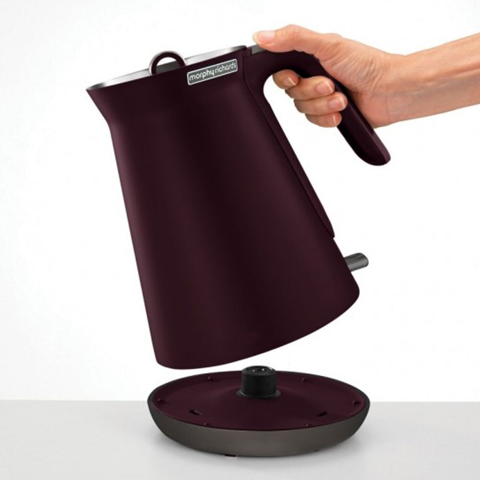 Morphy Richards 1.5L Maroon Aspect Kettle w/ Black Chrome Base