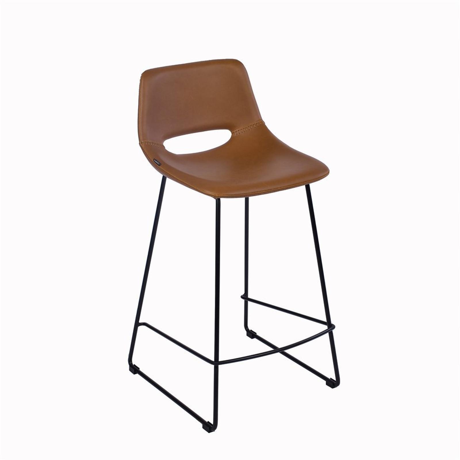 Simplife Set of 265cm Sleigh Tan Faux Leather Kitchen stool Bunnings