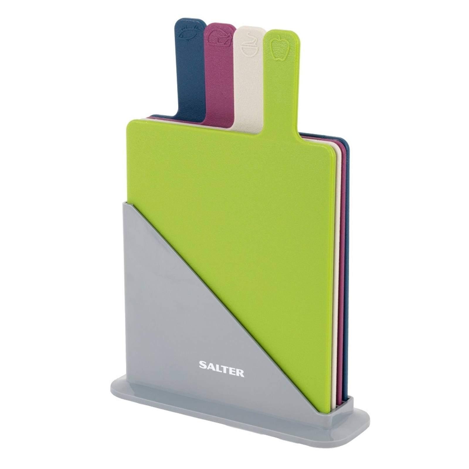 Salter 4 Piece Multicoloured Chopping Board Set Polypropylene Plastic