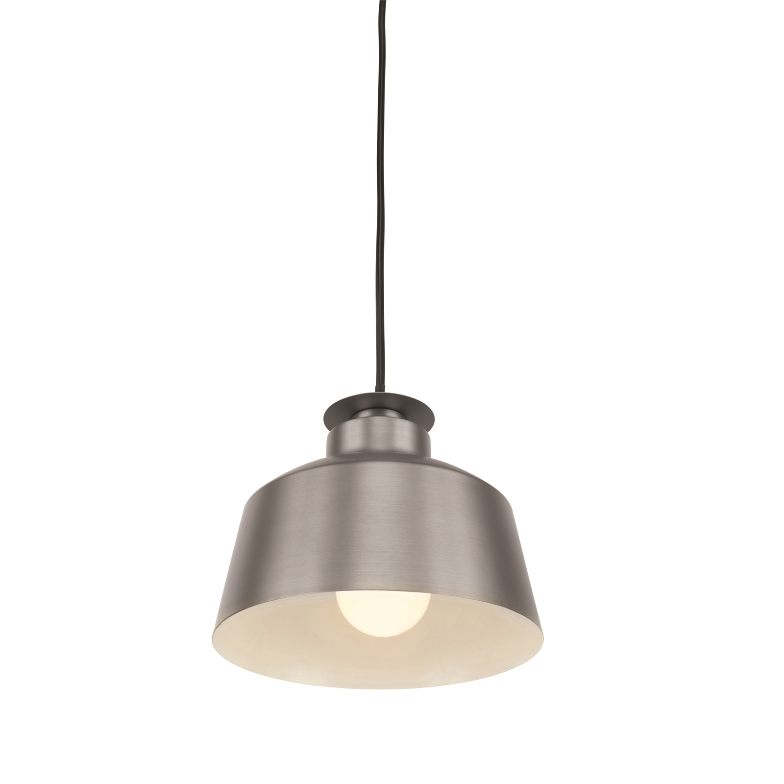 Brilliant 20cm Pewter Grey Metal Edie DIY PlugIn Lux Industrial