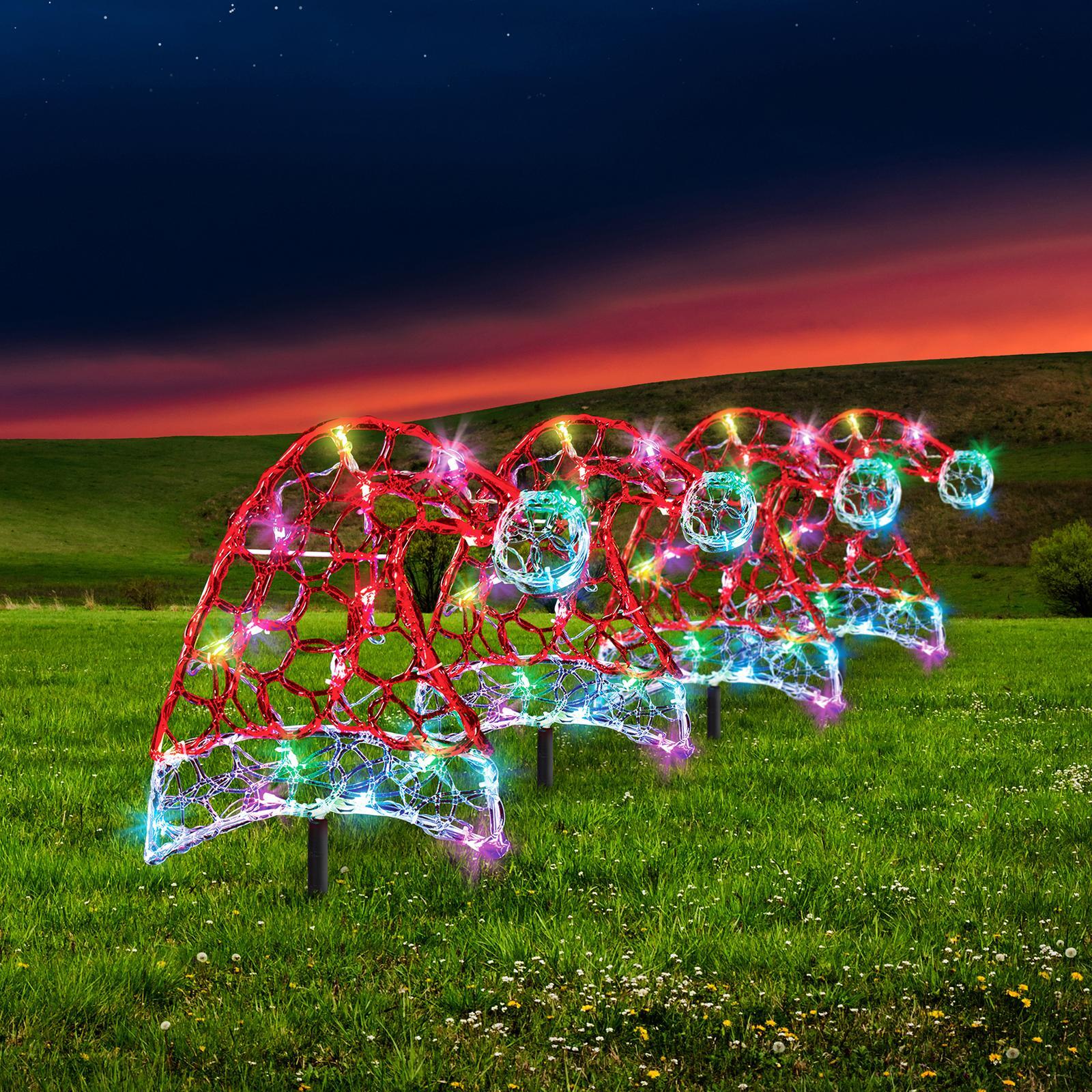 Lytworx TechIQ Colour Changing Santa Hat Stake Lights 4pk Bunnings