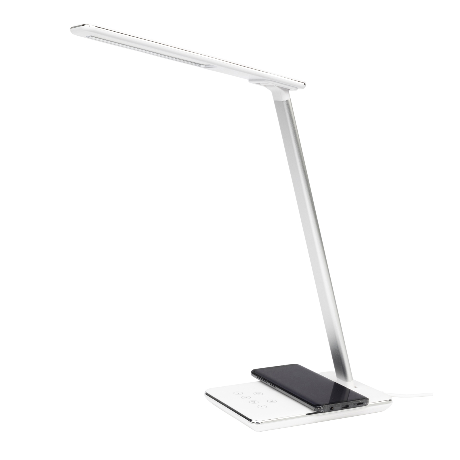 Brilliant White Colombo LED Desk Lamp With Wireless Phone Charger