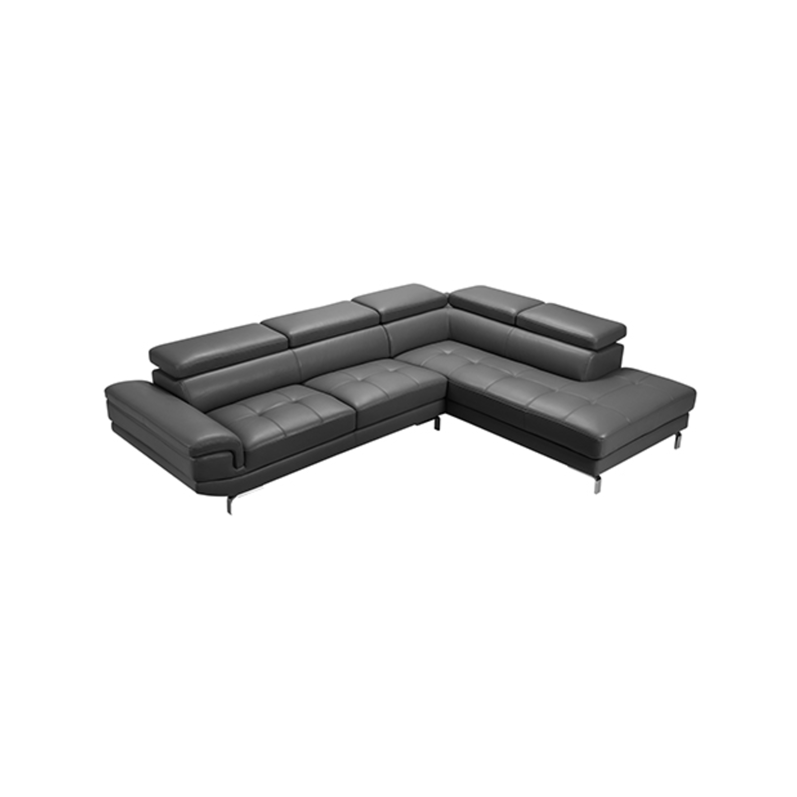 5 Seater Lounge Set Grey Colour Leatherette Corner Sofa for Living Room
