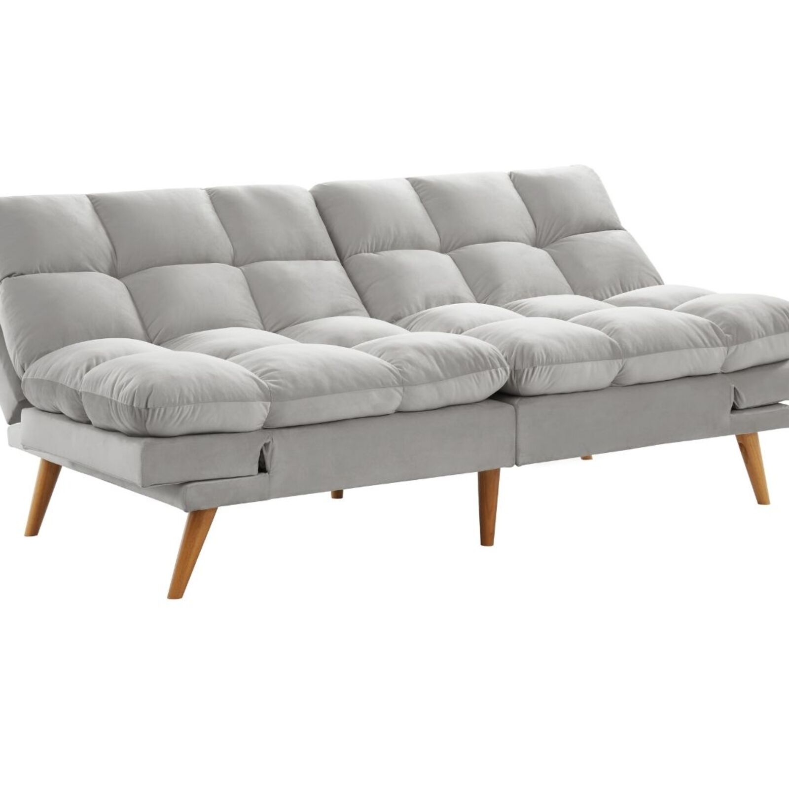Alexa 3 Seater Velvet Sofa Bed Futon Light Grey Bunnings Australia