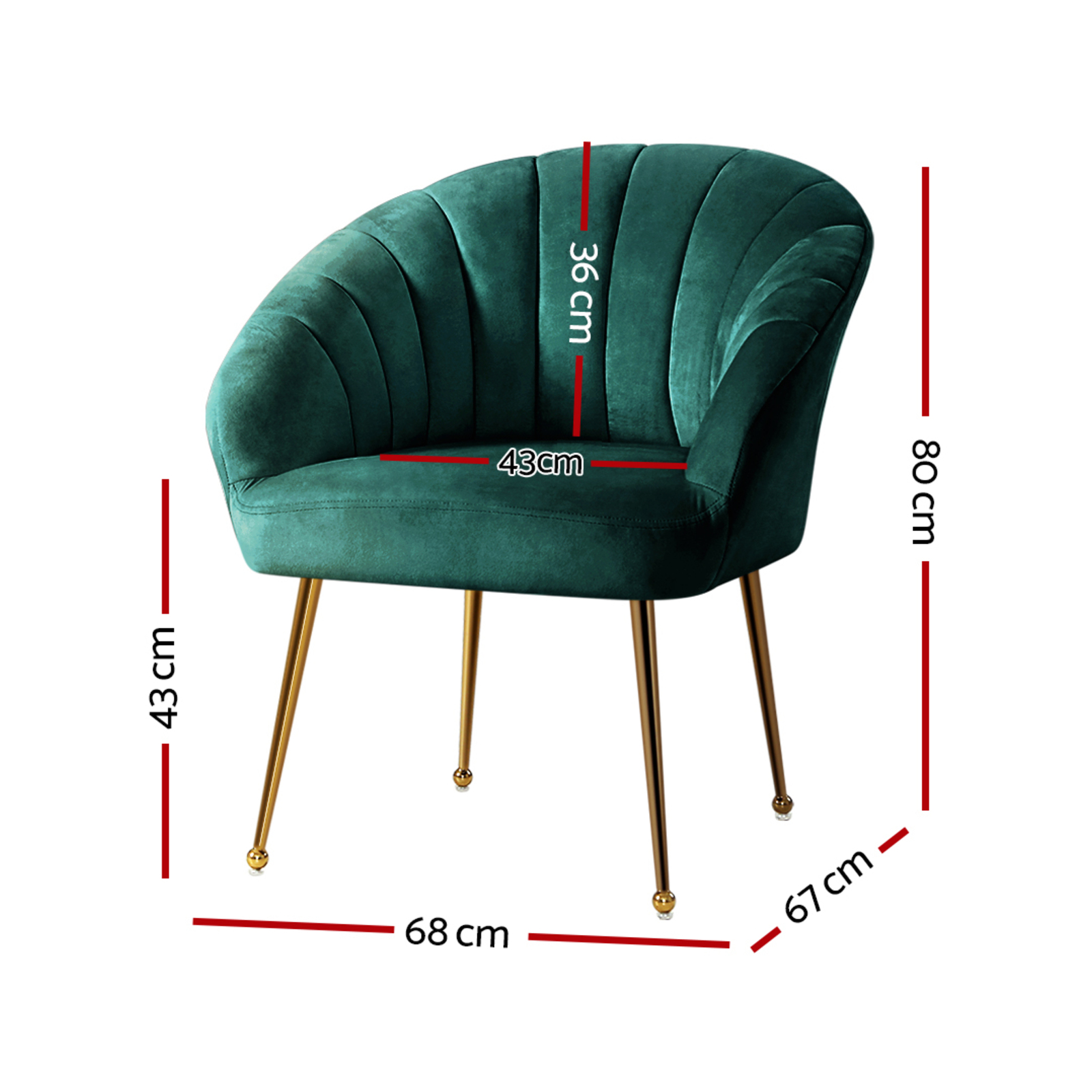 Artiss Armchair Lounge Accent Arm Chair Velvet Sofa Green Bunnings