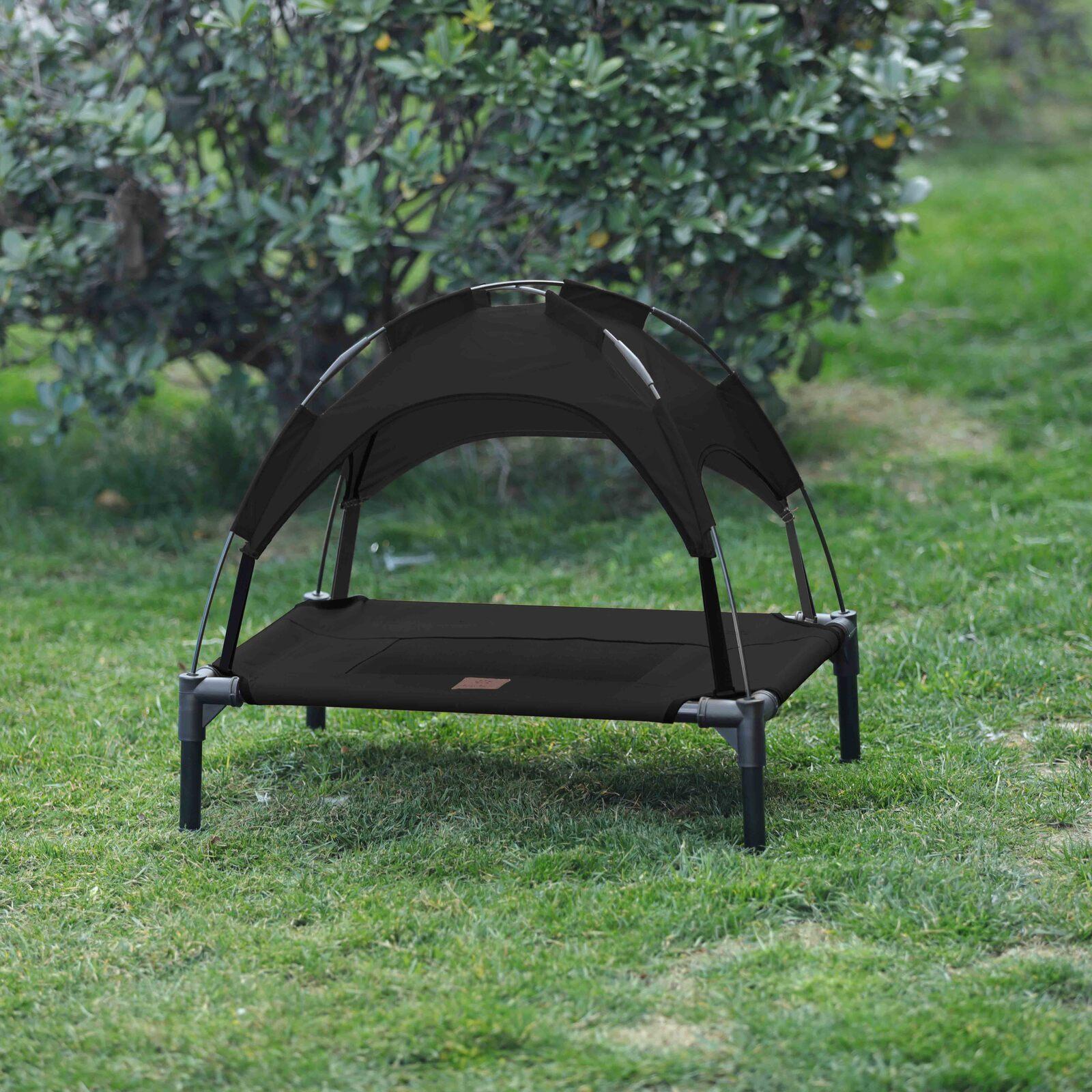 Charlies Elevated Pet Bed With Tent Black (Small, Medium, Large, Extra