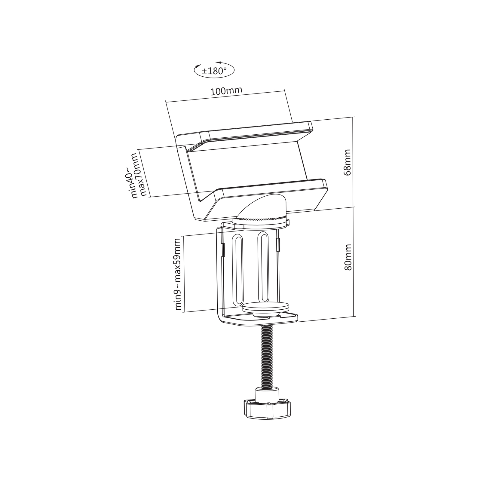 CordTech Adjustable Power Board Desk Clamp Bunnings Australia