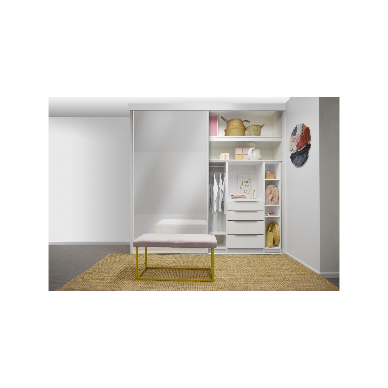 Multistore 2400 x 1200mm 2 Mirror Wardrobe Door Package Bunnings