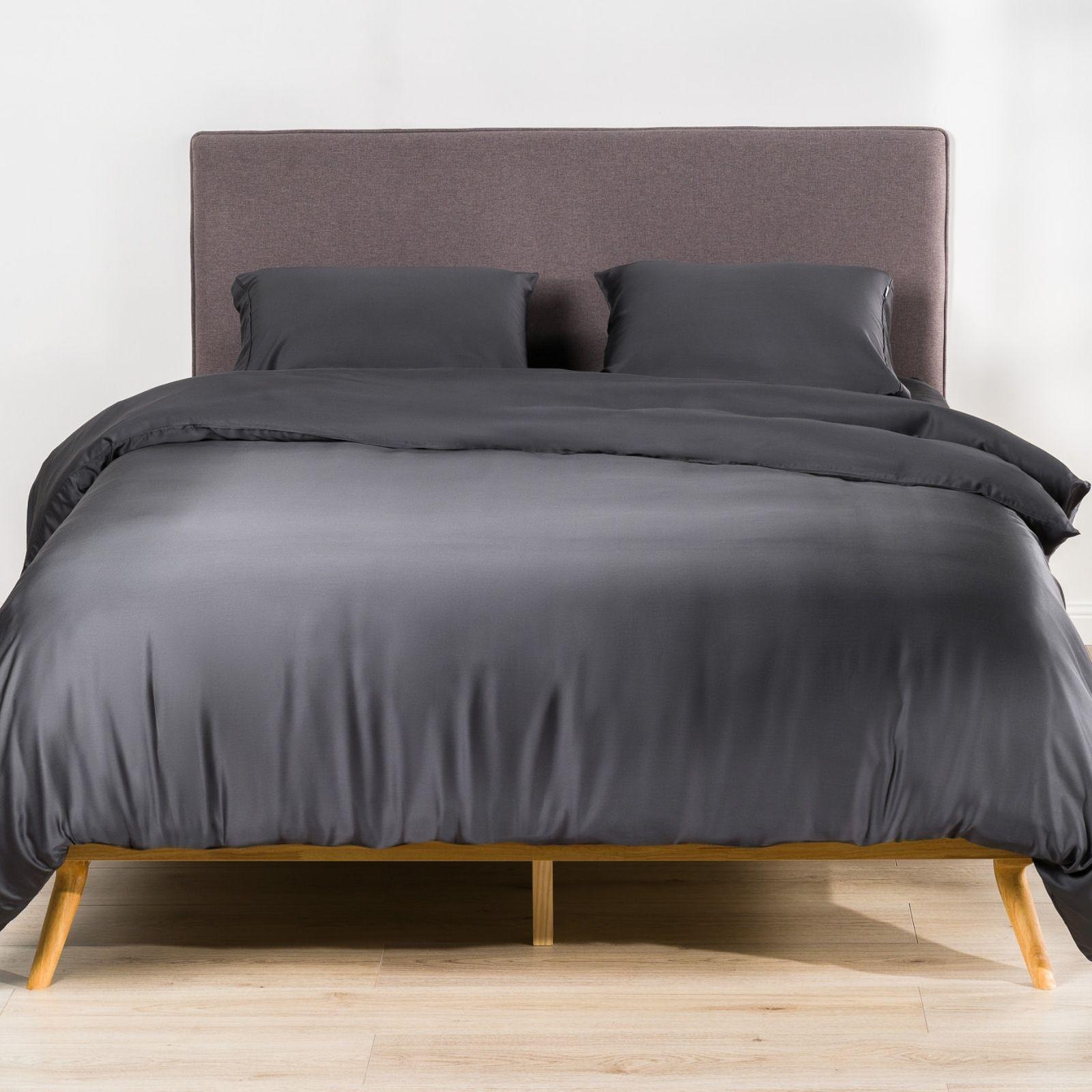 Better Dream 100 Organic Bamboo Duvet Cover Set Charcoal Double