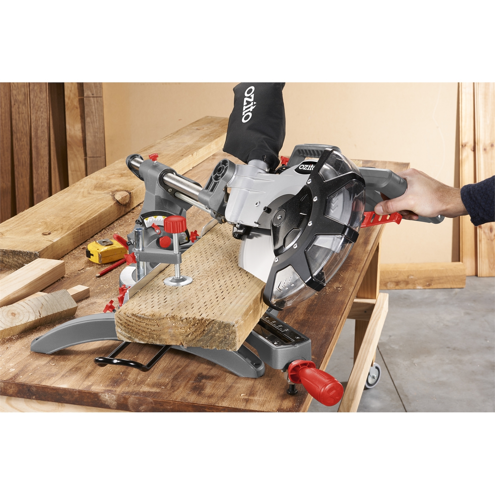 Ozito 254mm (10") 2100W Double Bevel Sliding Compound Mitre Saw