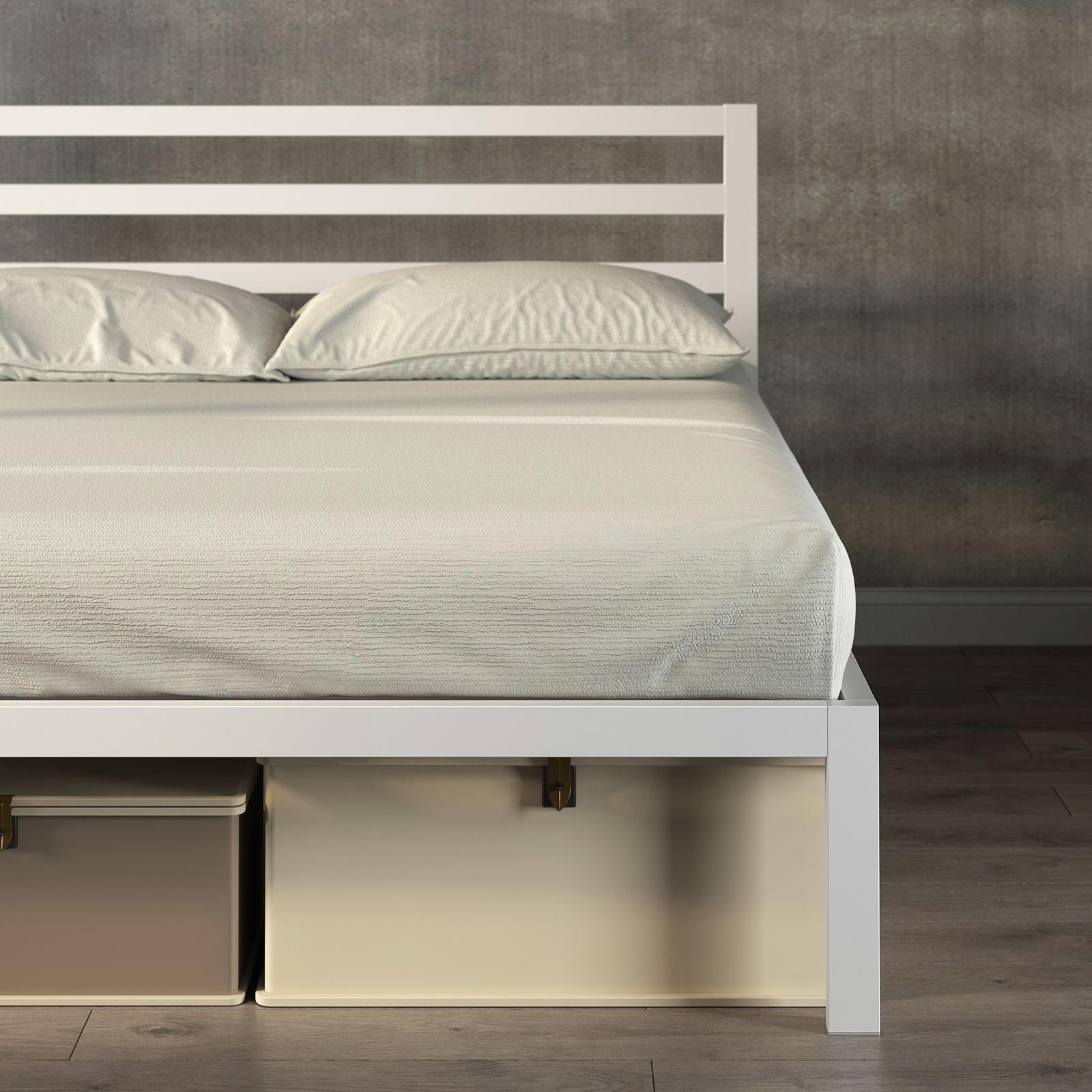 Zinus Mia Queen White Metal Platform Bed Frame Bunnings Australia