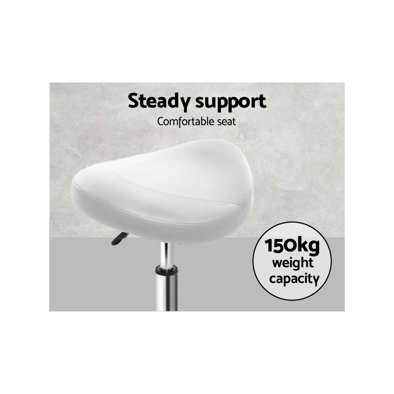Artiss Saddle Salon Stool White PU Bunnings Australia