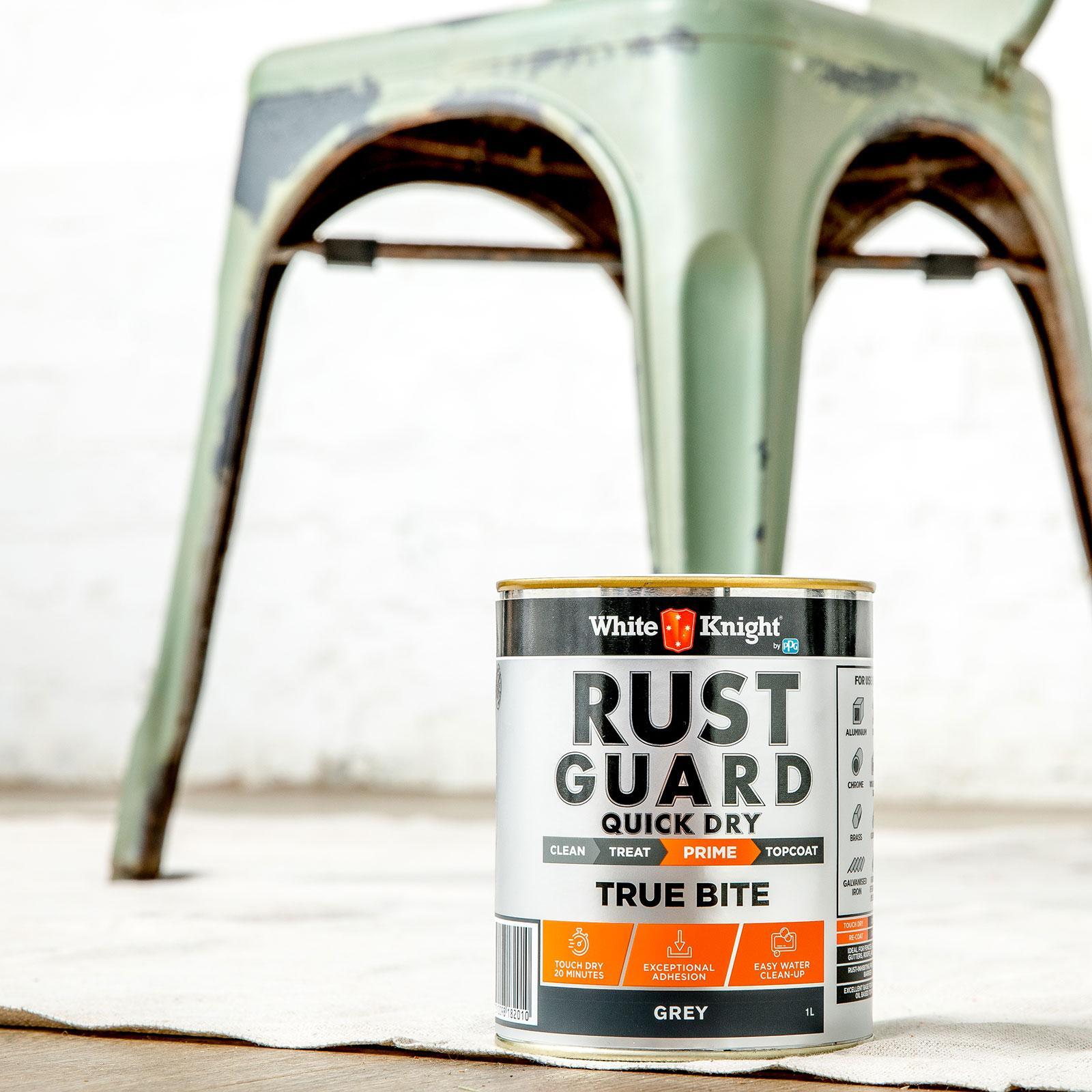 White Knight Rust Guard Grey Quick Dry True Bite Primer Paint 0.25L