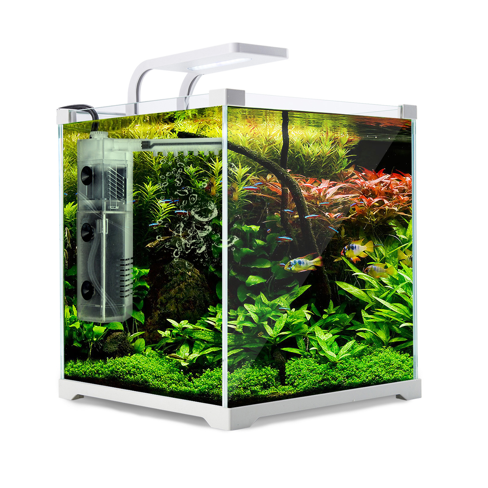 Aquarium Starfire Glass Fish Tank Set Filter Pump 16L Bunnings Australia
