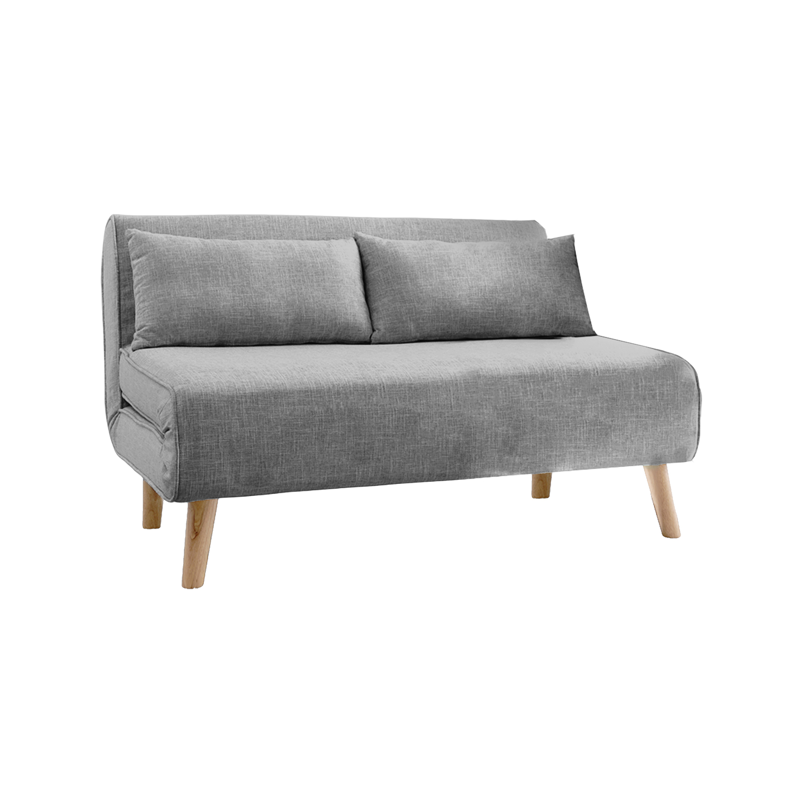 Sarantino 2 Seater Dark Grey Linen Adjustable Corner Sofa Bed
