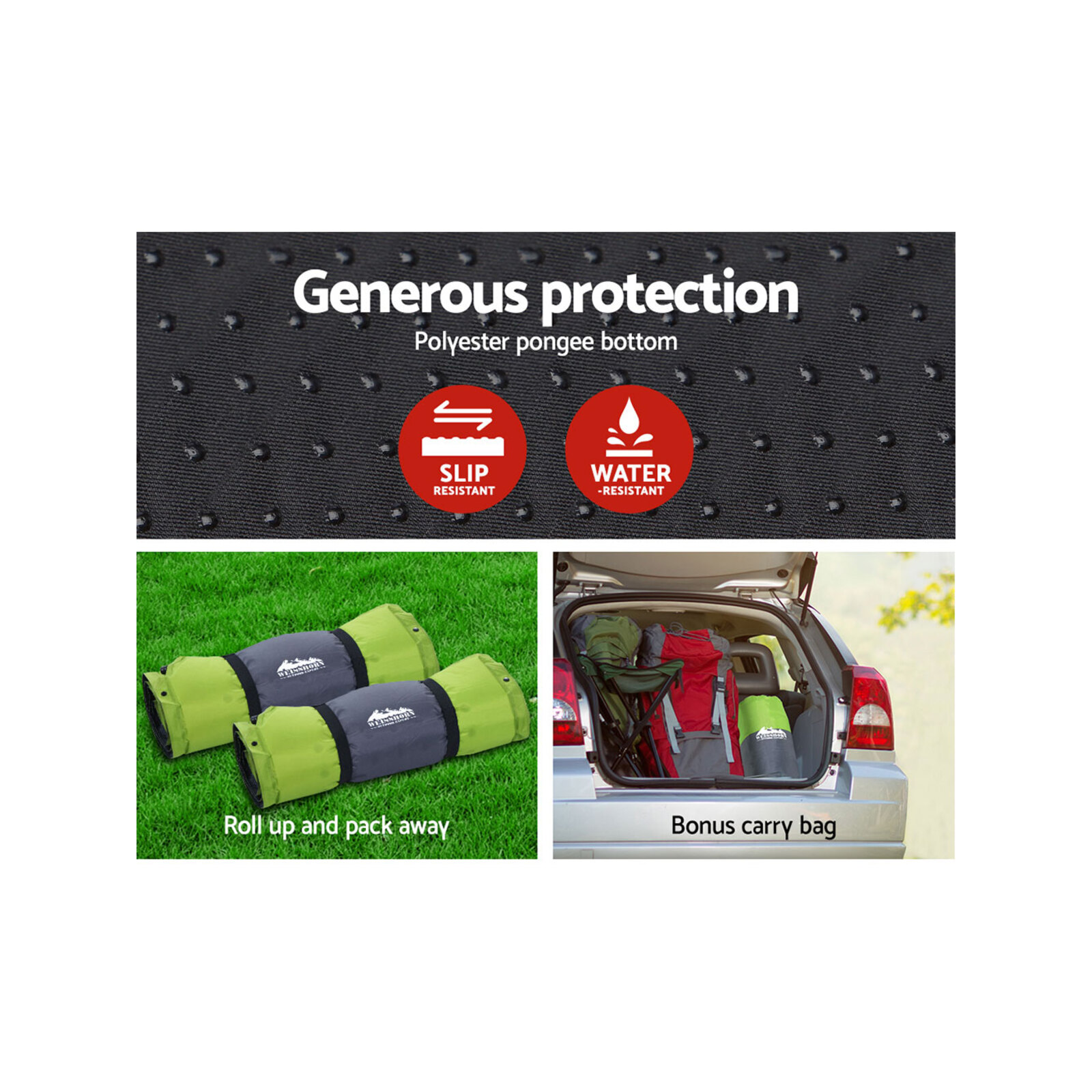 Weisshorn Self Inflating Mattress Camping Green Double Bunnings Australia