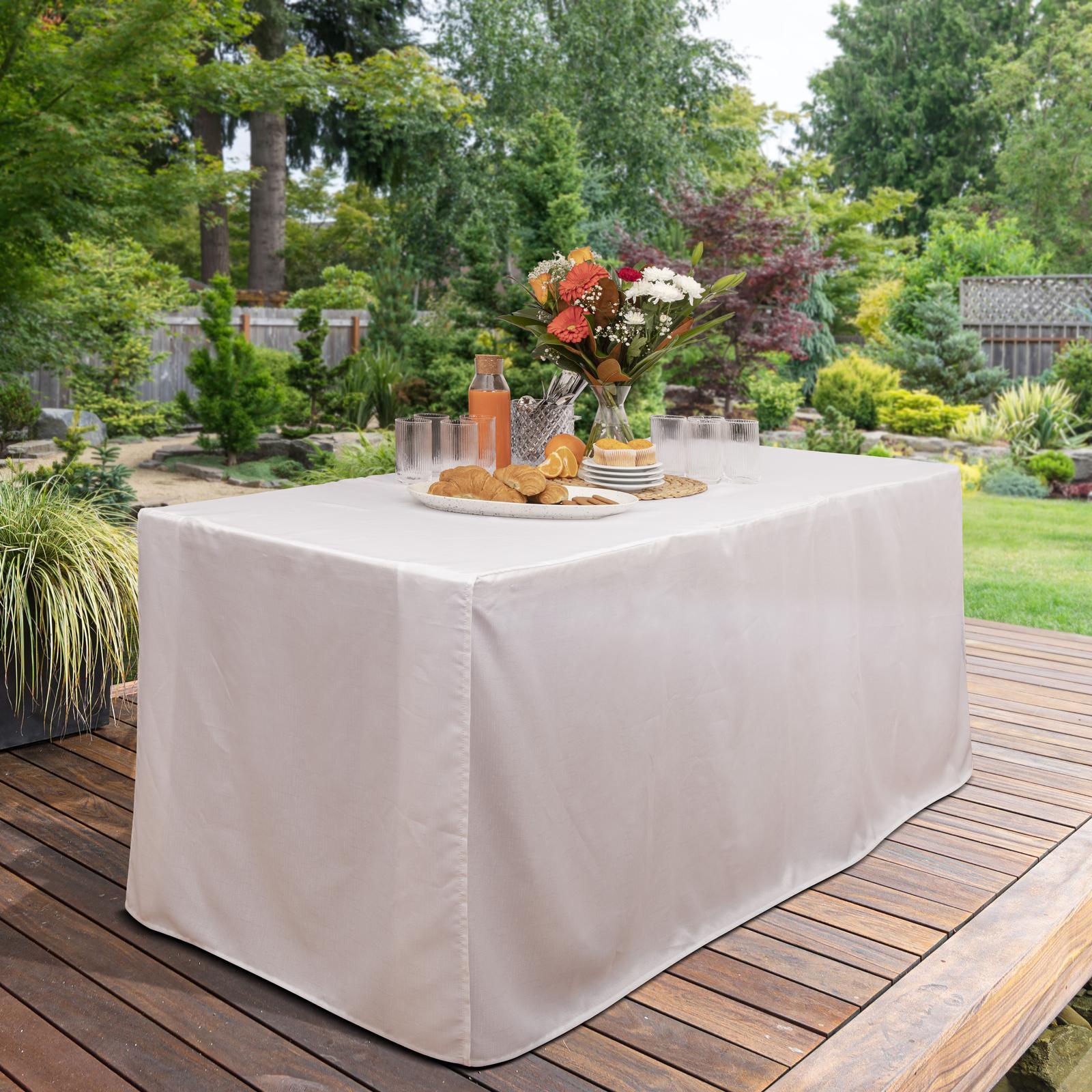 Marquee 1830x760x740mm Trestle Table Tablecloth White Bunnings Australia