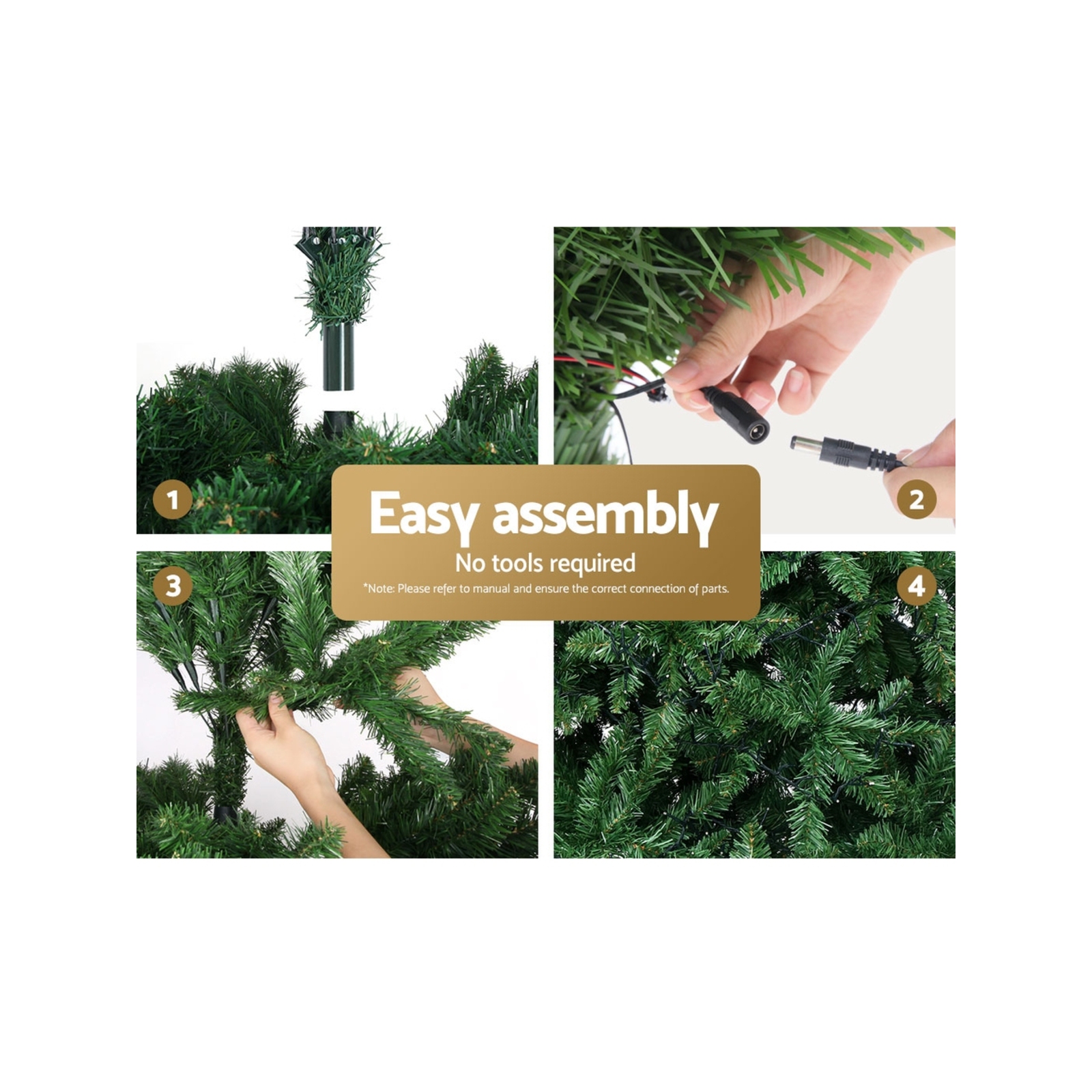 Jingle Jollys Christmas Tree 1.8M 6FT LED Pre Lights Warm White