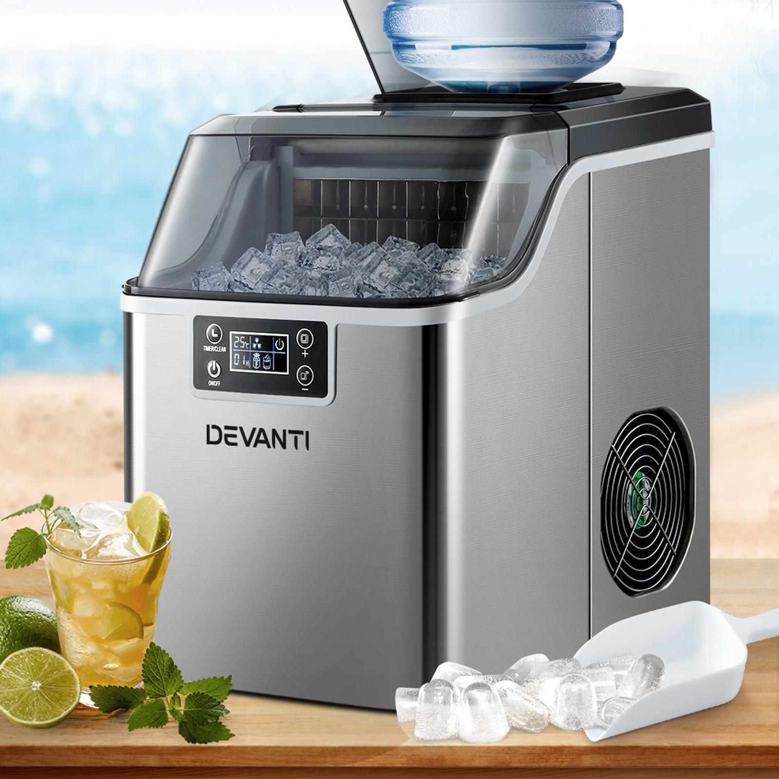 Devanti 3.2L Ice Maker Portable Ice Cube Machine Silver Bunnings