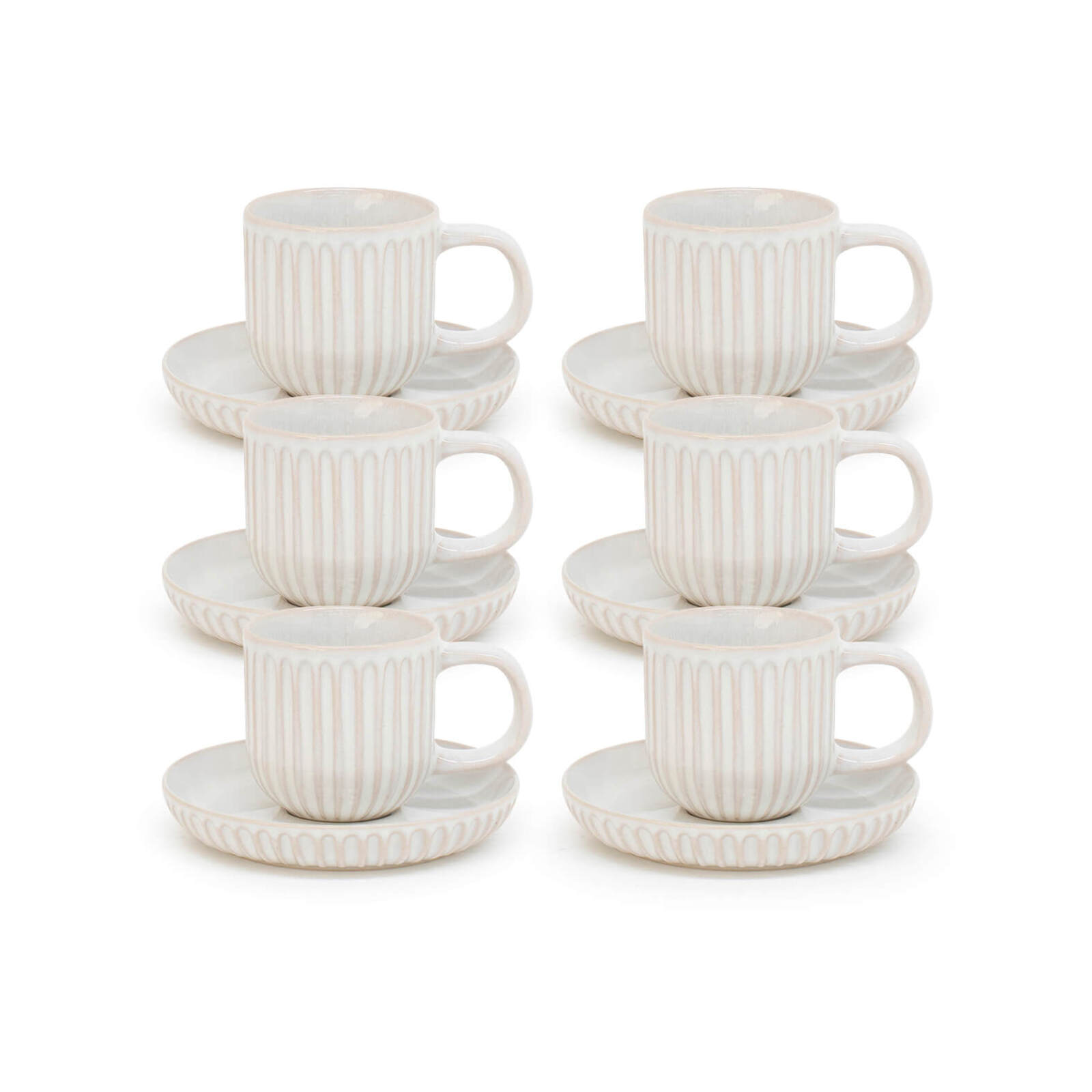 Amana Espresso Cups & Saucers 95mL Set of 6 White Bunnings Australia