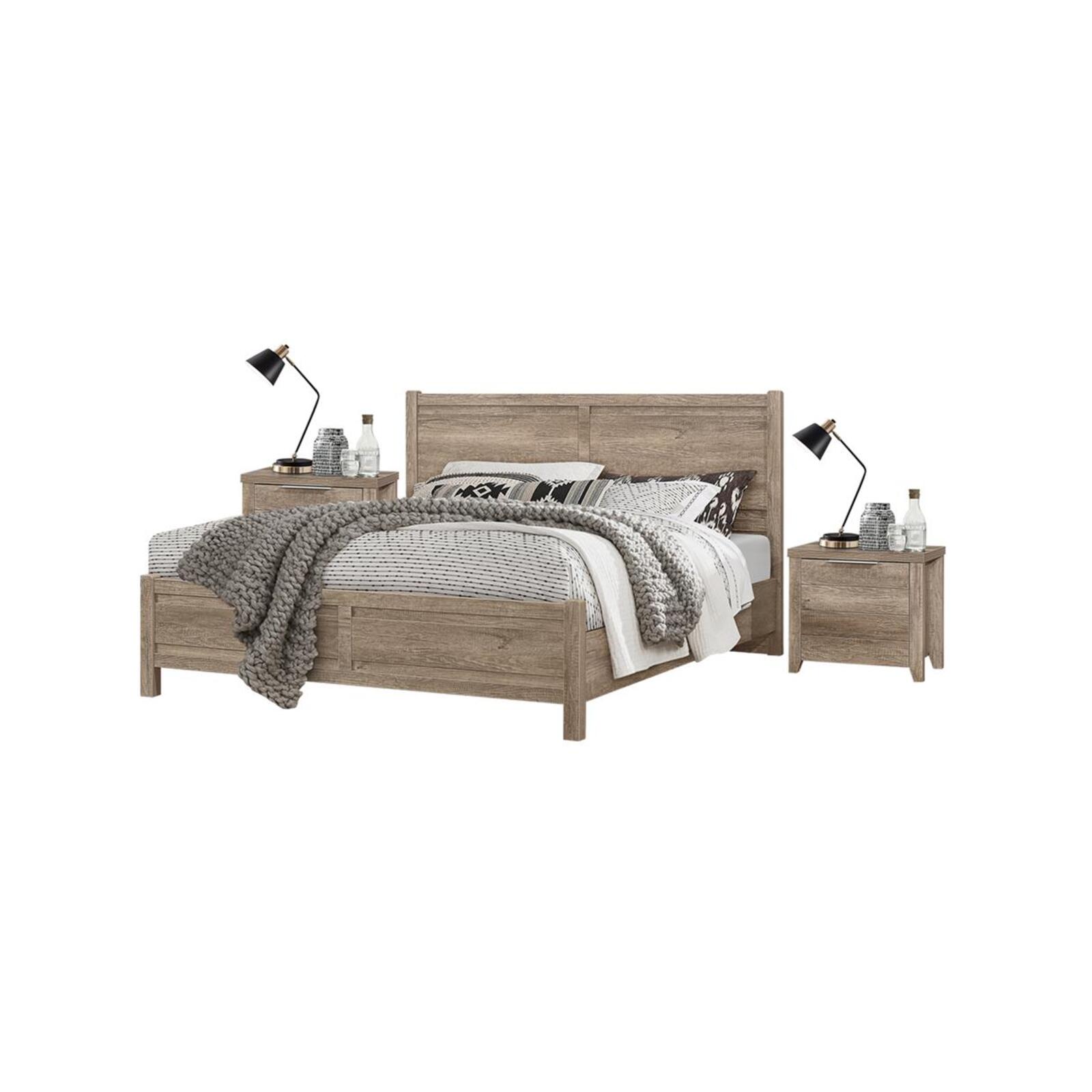 Bedroom Suite 3 pcs Oak Colour in Double Size Bunnings Australia