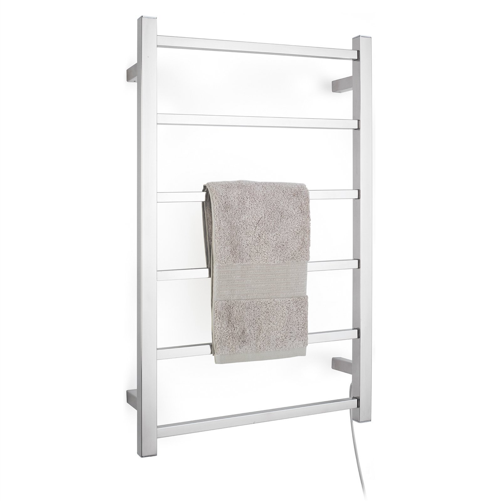 Arlec 6 Bar 65W Stainless Steel Square Heated Towel Rail Bunnings New