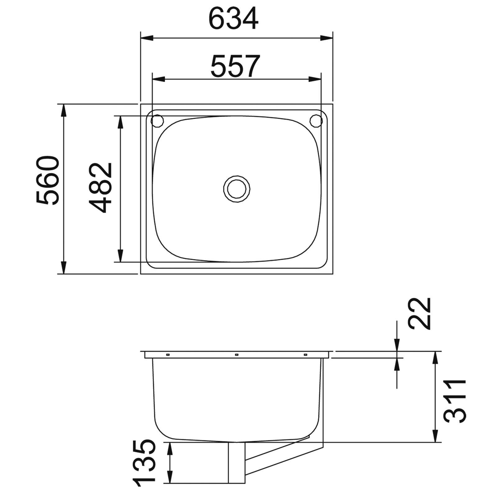 Clark 70L Flushline Single Laundry Tub With Bypass Kit Bunnings Australia
