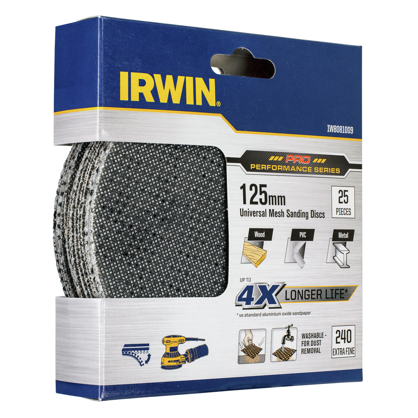 Irwin 125mm 240 Grit Orbital Sanding Disc 25 Pack Bunnings New Zealand