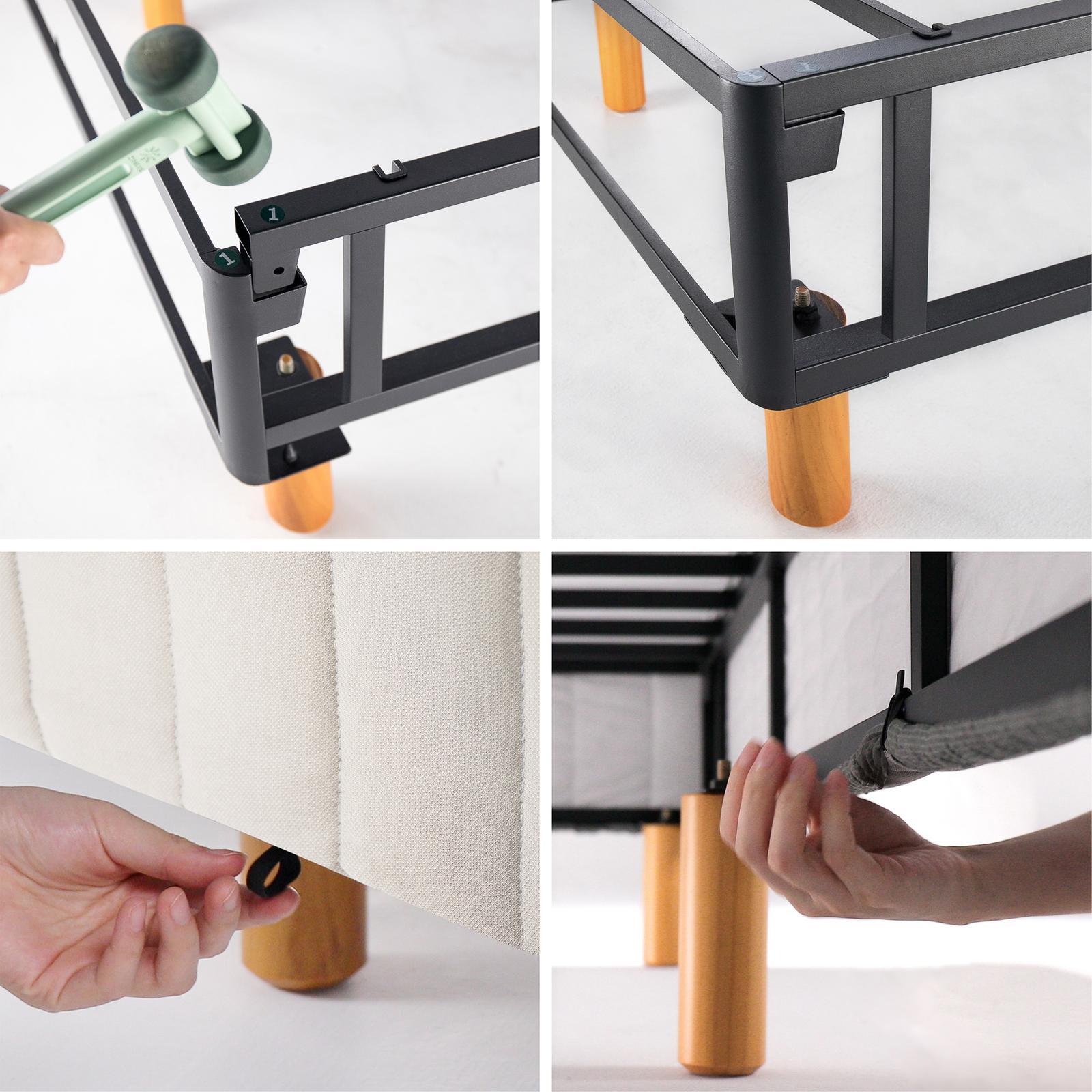 Zinus Justina Quick Snap Queen Bed Frame Base Bunnings Australia