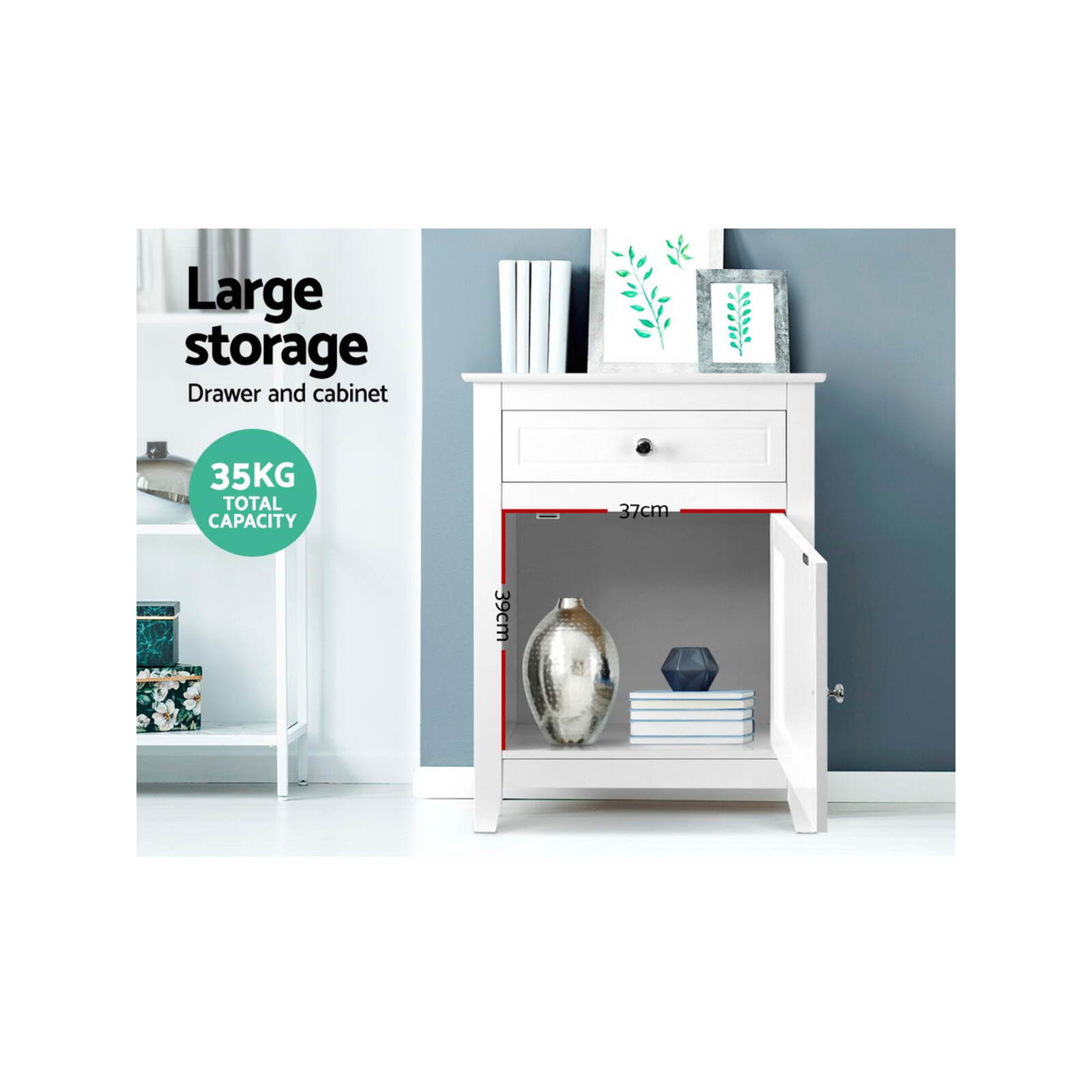 Artiss Bedside Tables Drawers Side Table Storage Big Nightstand