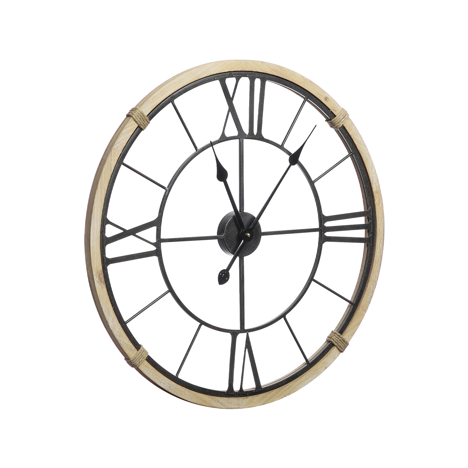 Cooper & Co. Spartacus 60cm Silent Wall Clock Hamptons Style Black
