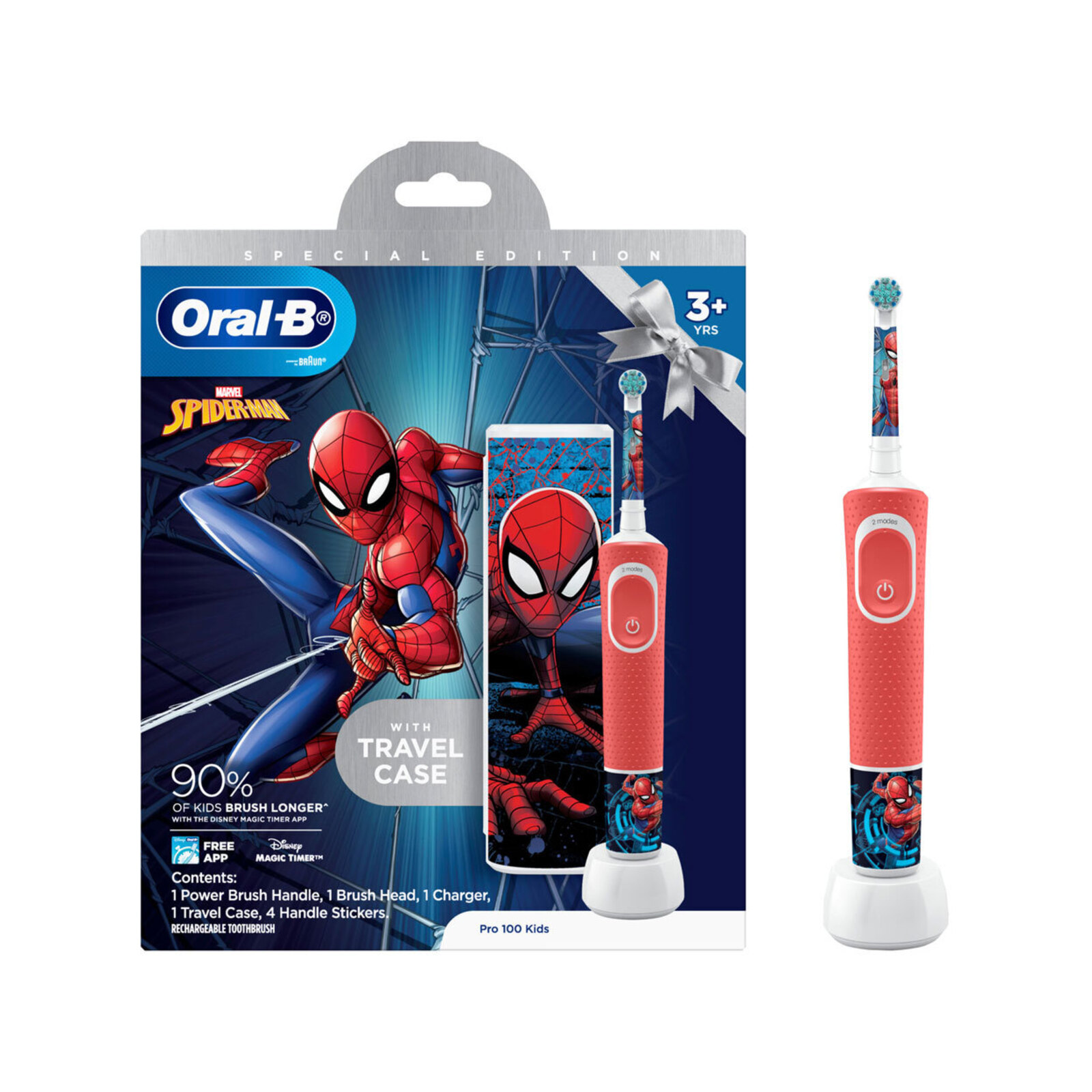 Oral B Electric Pro 100 Kids Electric Toothbrush Spiderman 3y