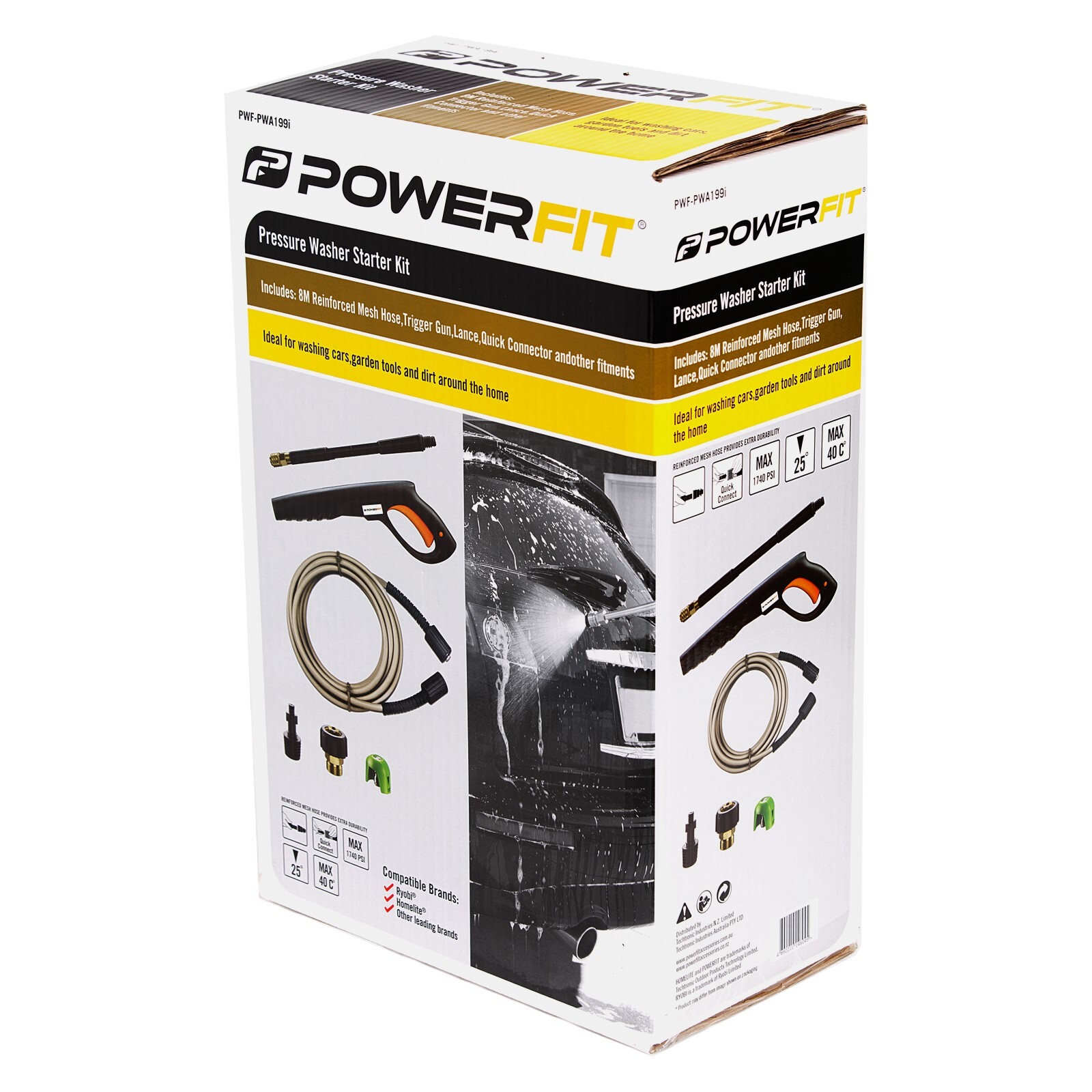 PowerFit Pressure Washer Starter Kit Bunnings Australia