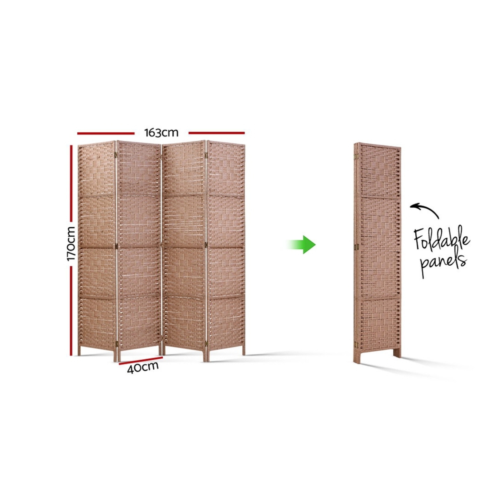 Artiss 4 Panel Room Divider Screen Privacy Timber Foldable Dividers
