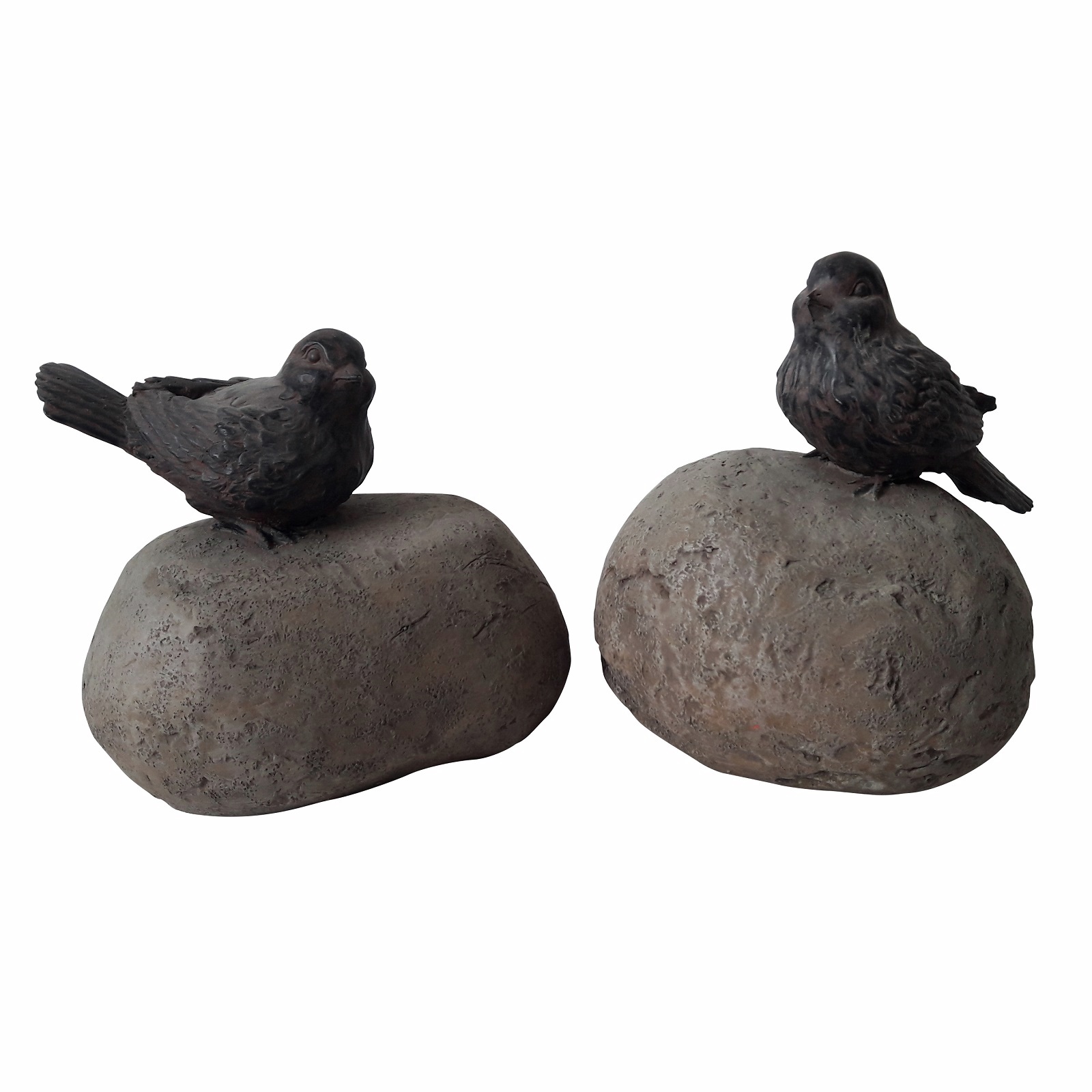 Northcote Pottery 17 x 15cm Brown Round Perched Bird Garden Statue