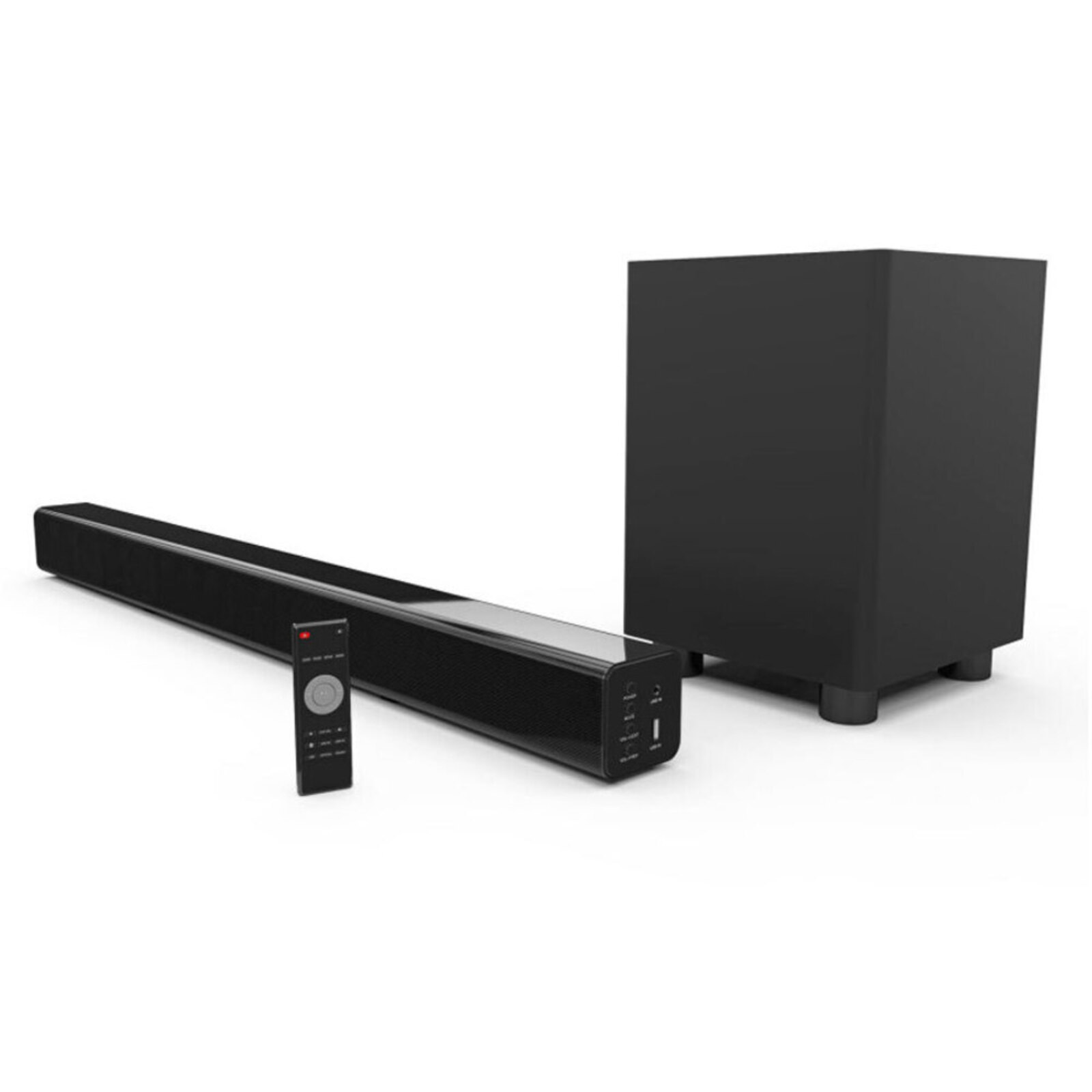 Laser 2.1Ch Bluetooth Soundbar Speaker Stereo w/Wireless Subwoofer For