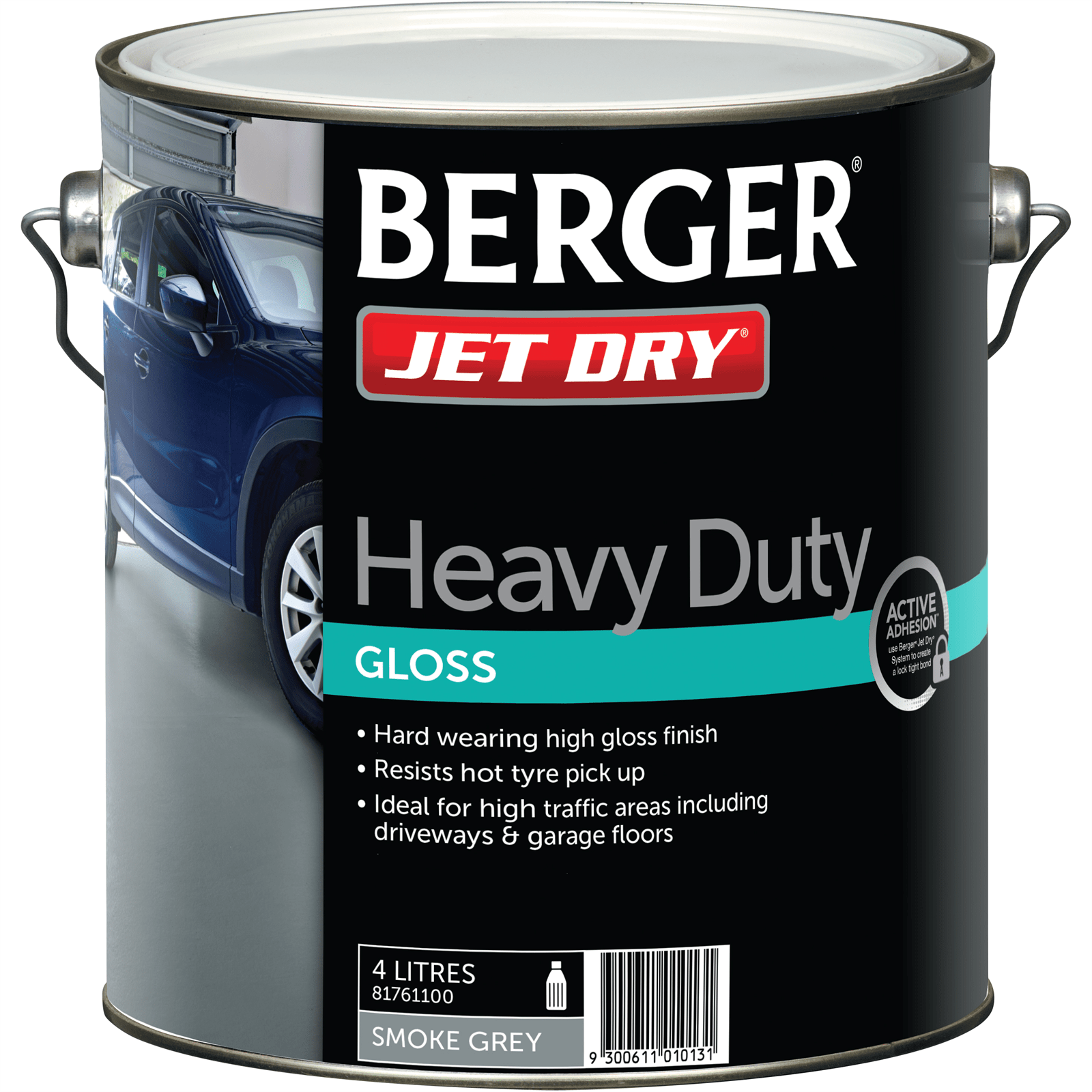 Berger 4L Smoke Grey Gloss Jet Dry Heavy Duty Paving Paint