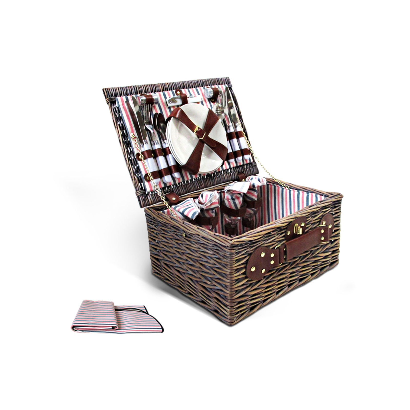 Alfresco Deluxe 4 Person Picnic Basket Baskets Outdoor Insulated Gift