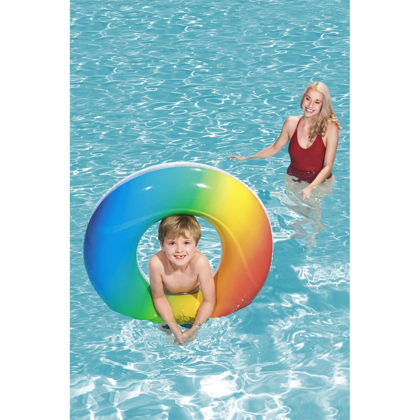 Bestway 91cm Rainbow Inflatable Pool Ring Bunnings Australia