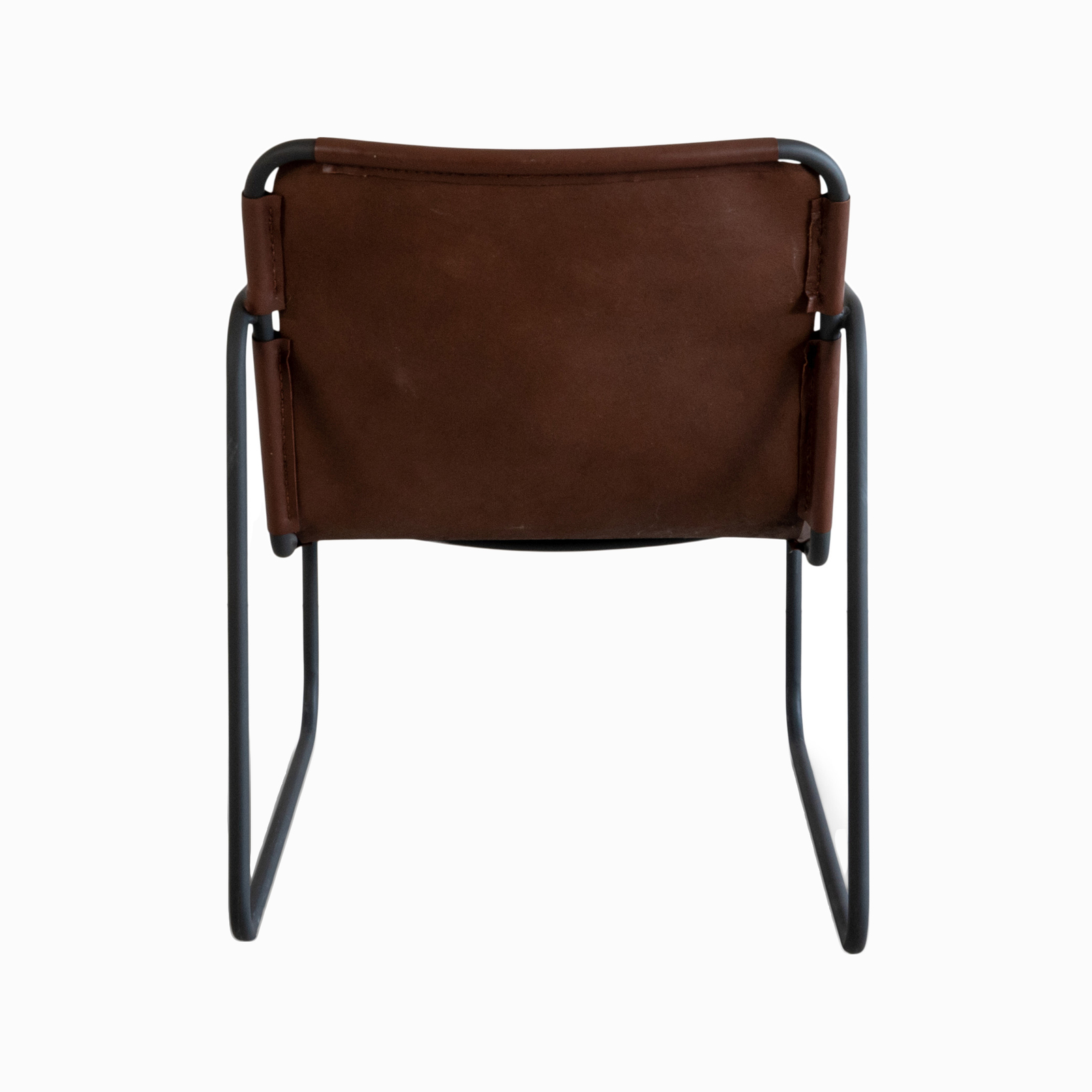 Brown Leather and Metal Munich Occasional Chair Bunnings Australia