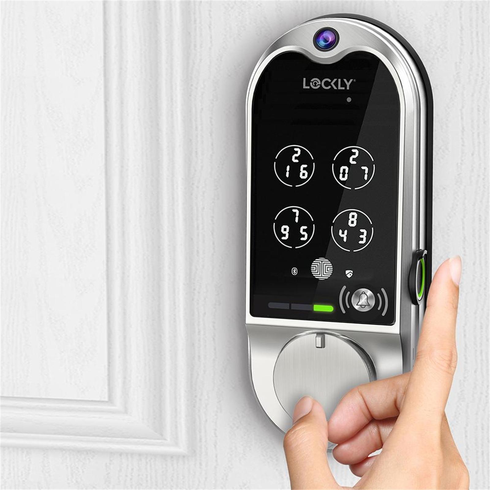 Lockly Satin Nickel Vision Smart Lock Deadbolt With Video Doorbell