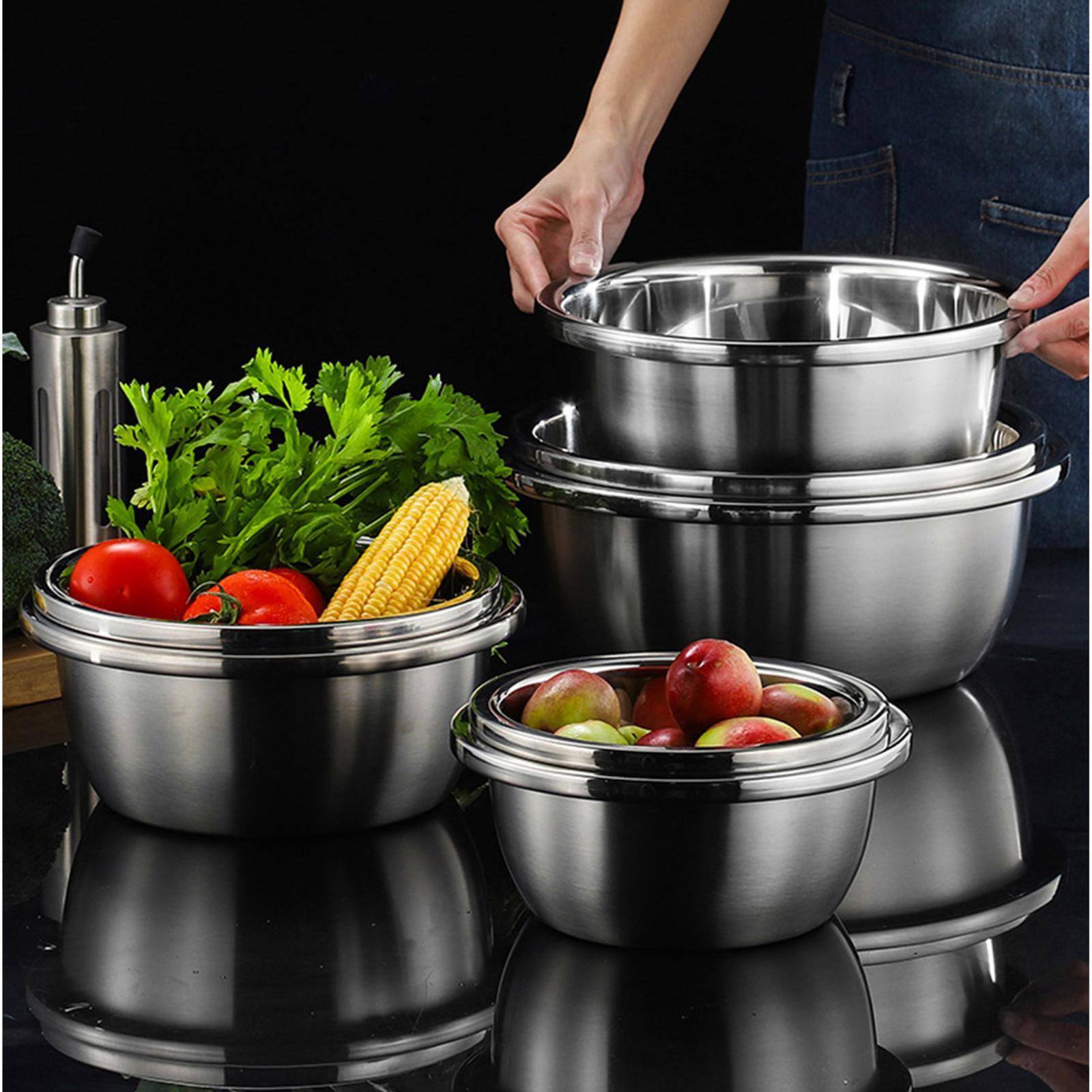 SOGA 5Pcs Polished Stainless Steel Mixing Bowl Bunnings Australia