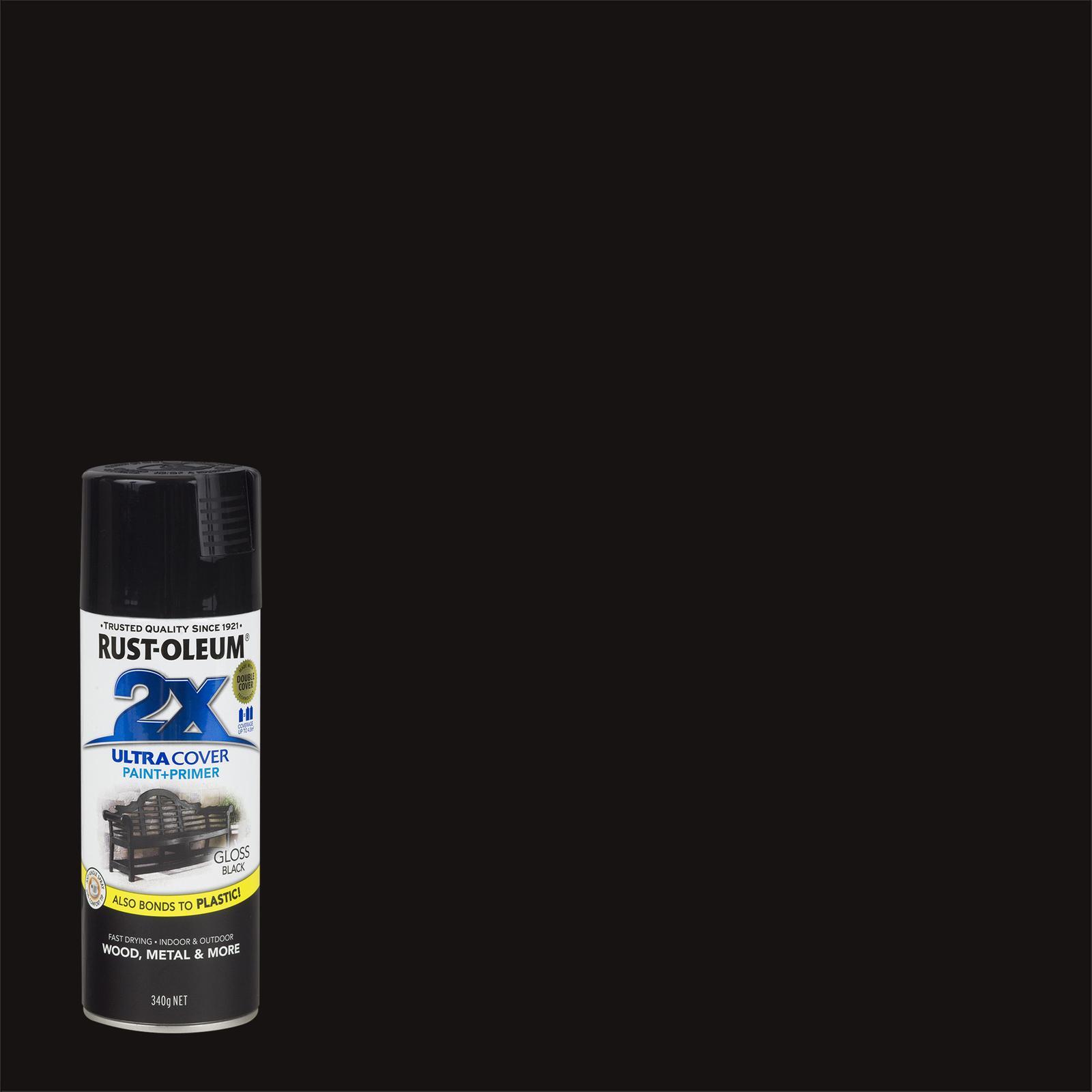 RustOleum 320g 2X Ultra Cover Gloss Black Spray Paint Bunnings Australia