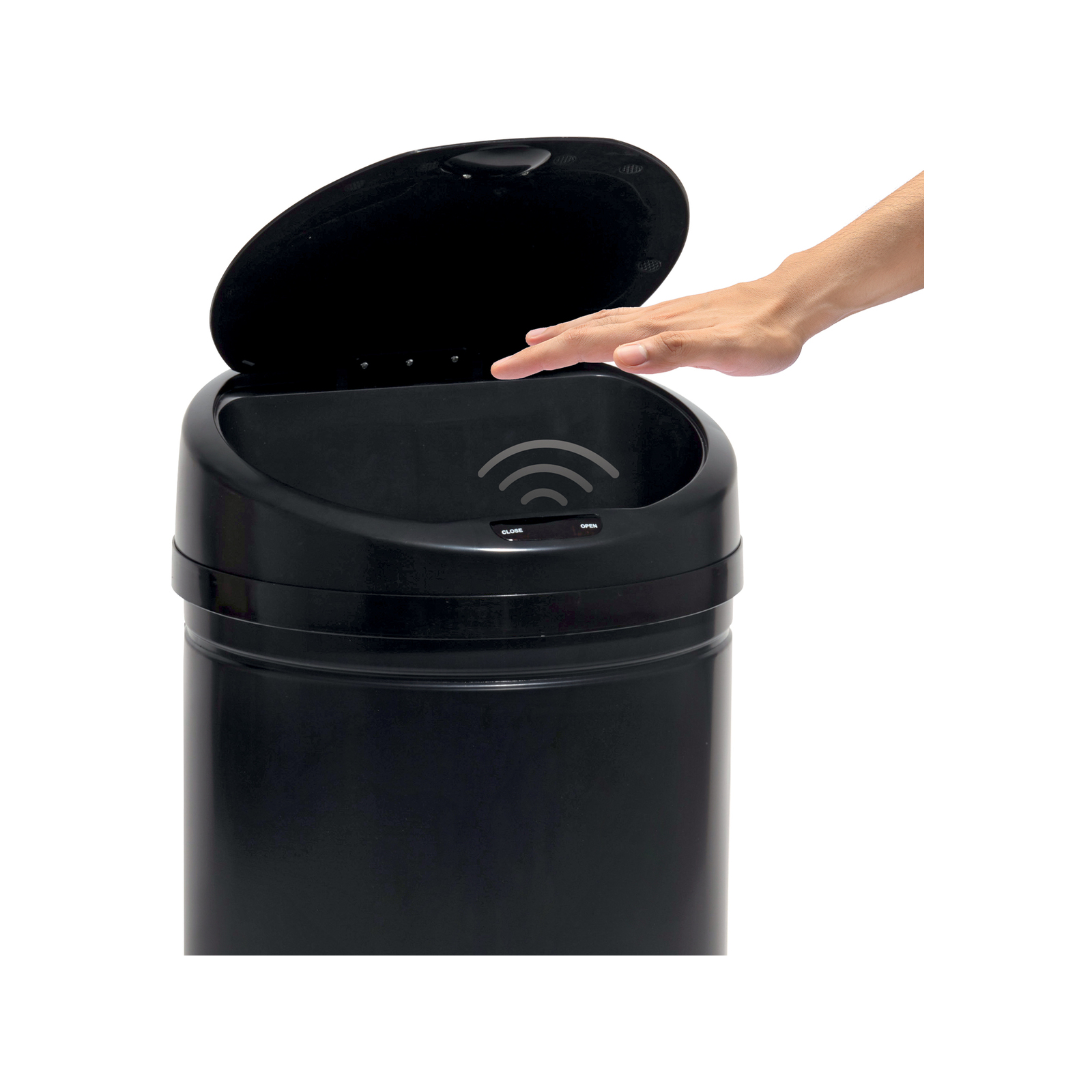 Living Elements Kitchen 40L Matte Black Round Sensor Bin Bunnings