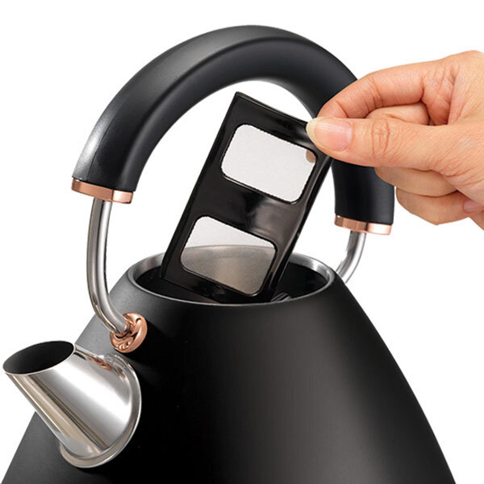 Morphy Richards 1.5L Ascend Pyramid Kettle Rose Gold Black Bunnings
