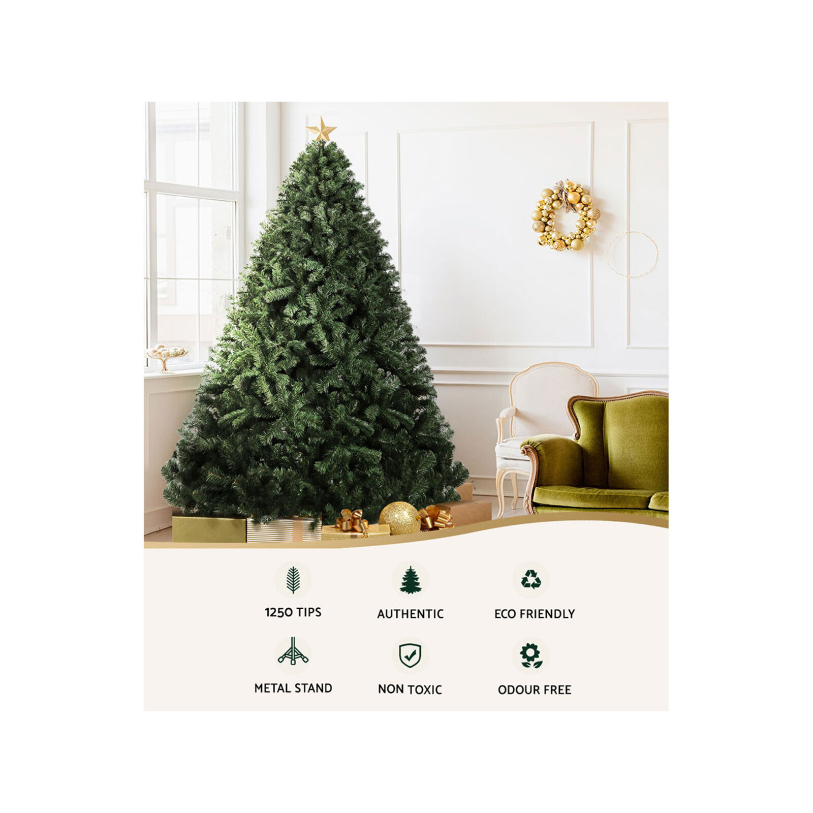 Jingle Jollys Christmas Tree 2.1M Green 1250 Tips Bunnings Australia