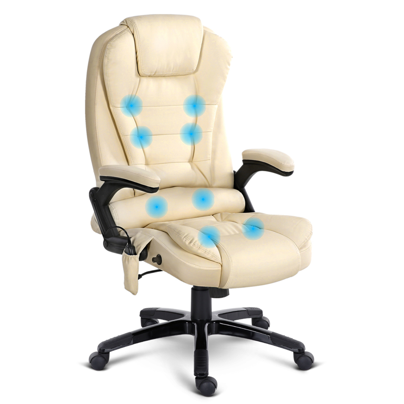 Artiss Massage Office Chair Heated 8 Point PU Leather Computer Chairs