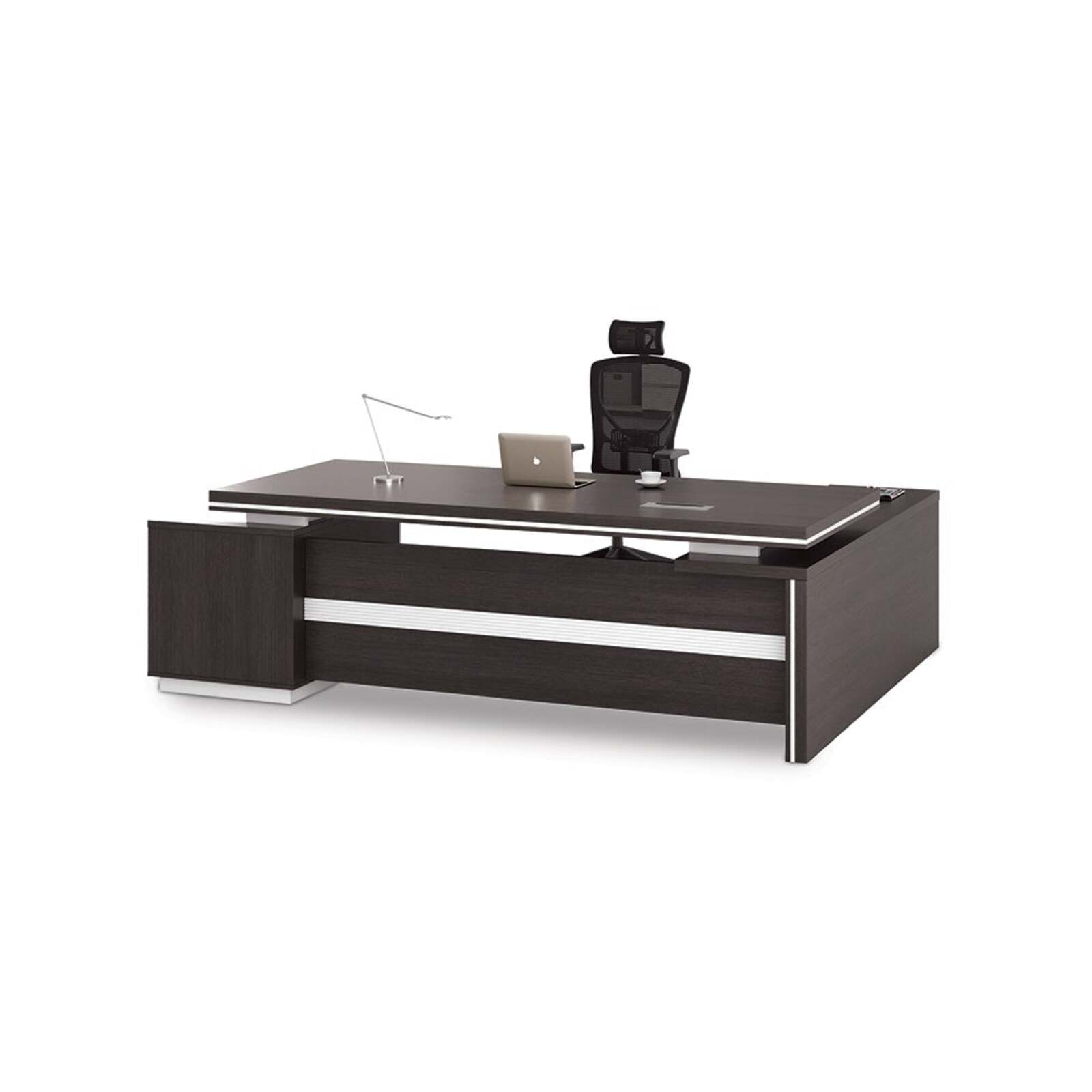 Xander Executive Office Desk with Left Return 2.49M Black & White