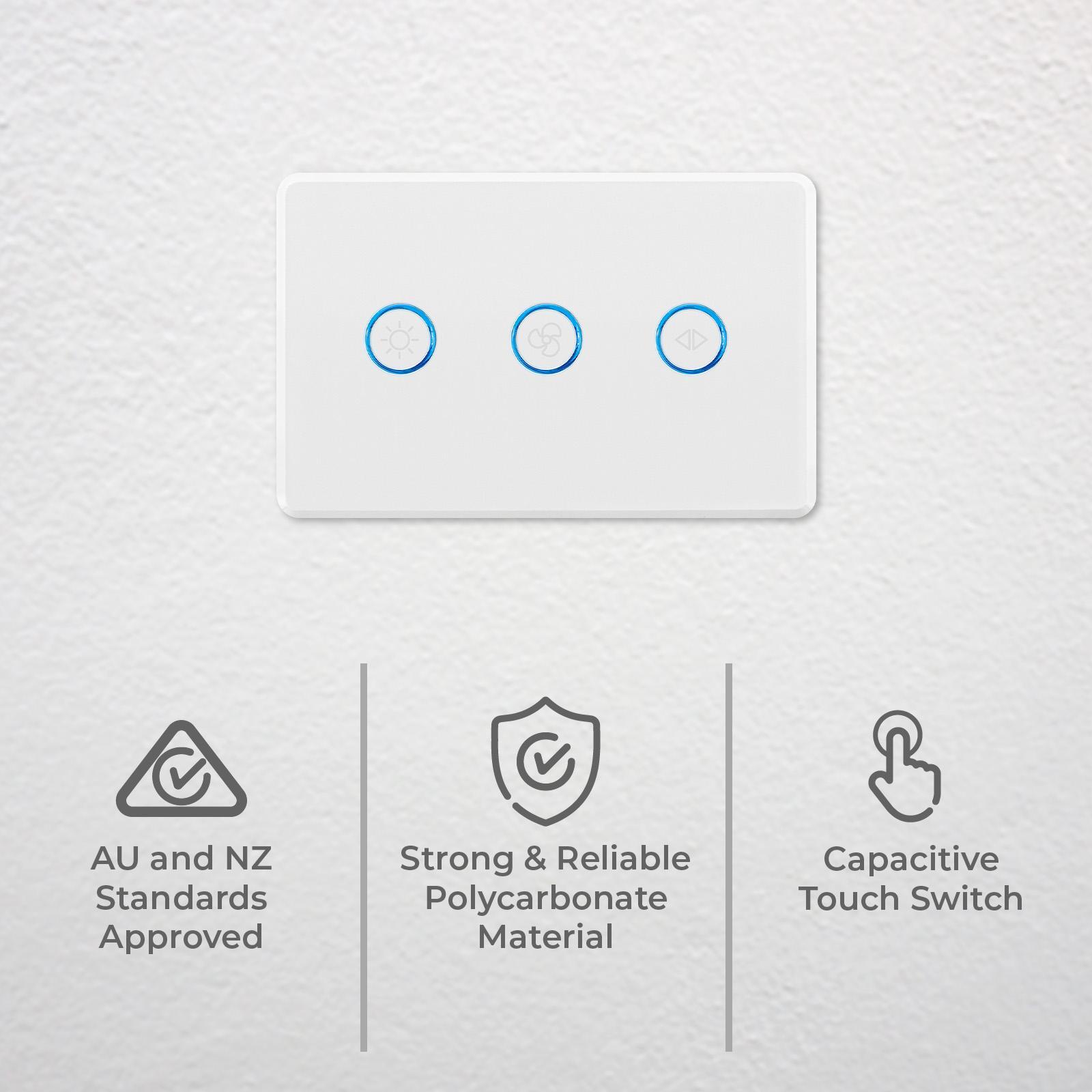 DETA Touch Activated Fan Speed Controller With Light Switch Bunnings Australia