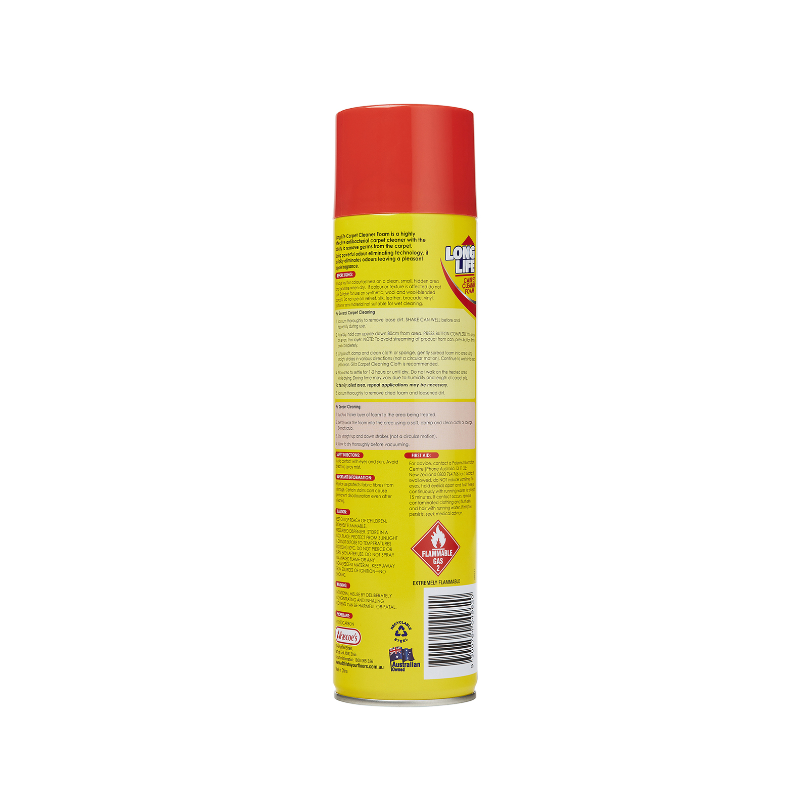 Long Life 500g Antibacterial Carpet Cleaner Foam Bunnings New Zealand